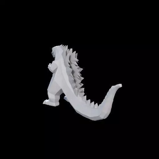 Low Poly Godzilla Sculpture 3D print model_11