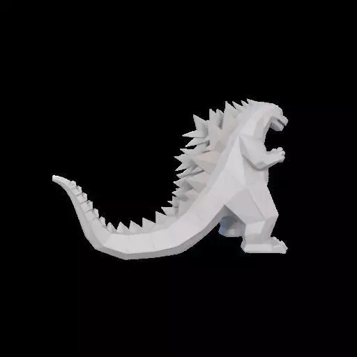 Low Poly Godzilla Sculpture 3D print model_30