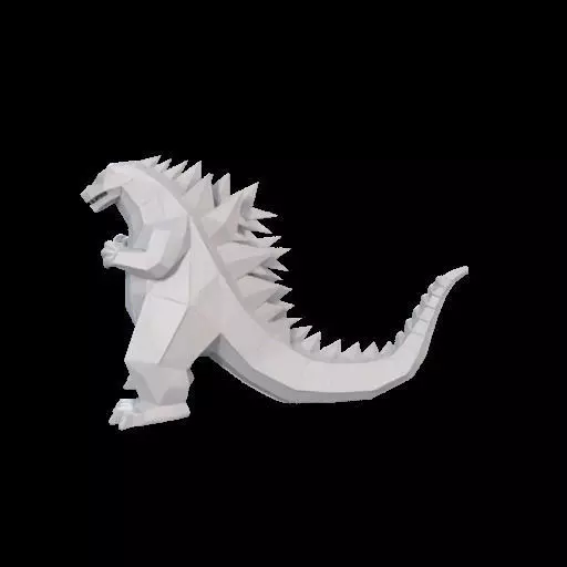 Low Poly Godzilla Sculpture 3D print model_17