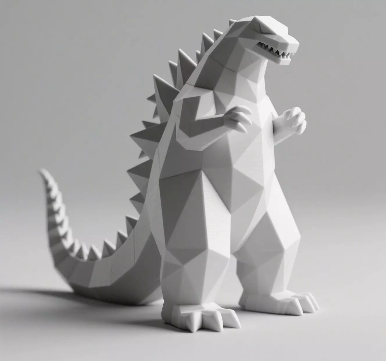 Low Poly Godzilla Sculpture 3D print model_0