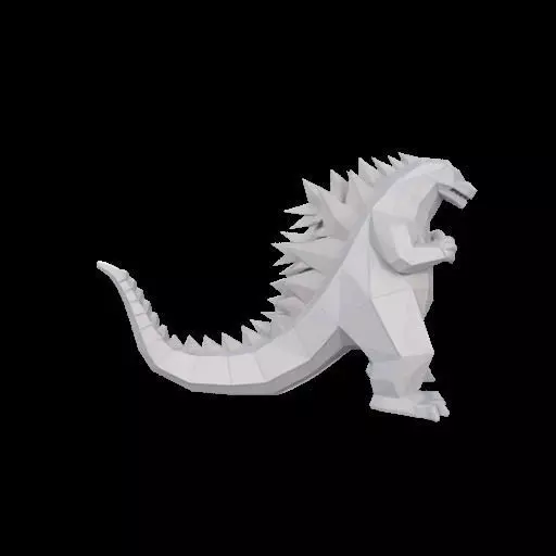 Low Poly Godzilla Sculpture 3D print model_28