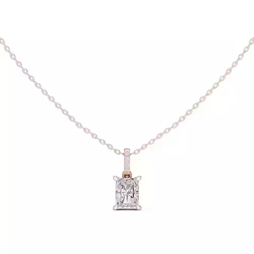 Hidden Halo Radiant Diamond Pendant Woman 3dm STL Video 3D print model