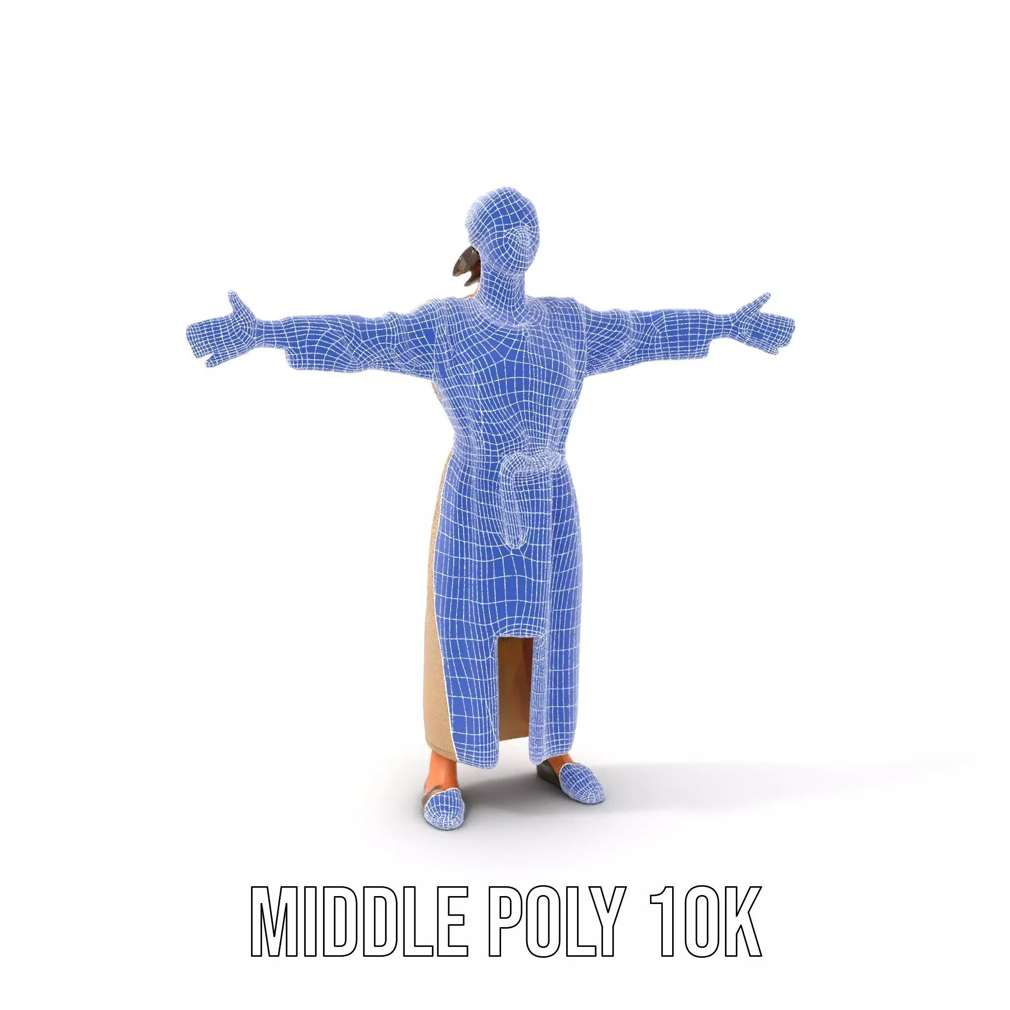 Casual Woman Long Dress Model Pack Low-poly 3D model_13