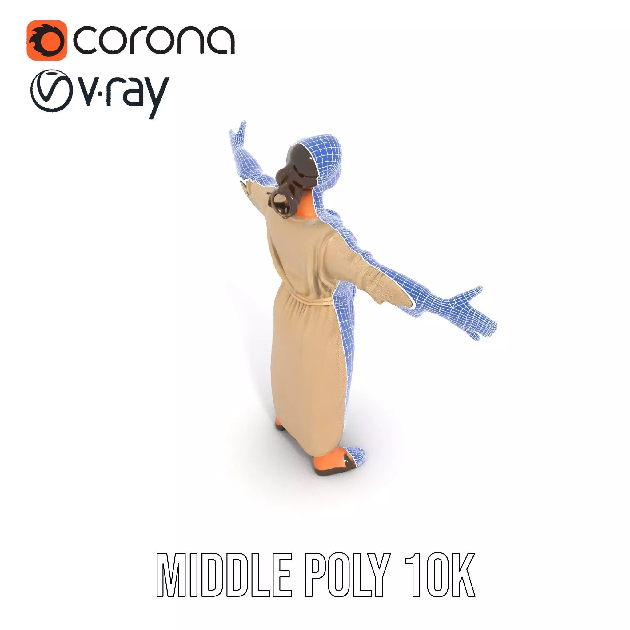 Casual Woman Long Dress Model Pack Low-poly 3D model_16