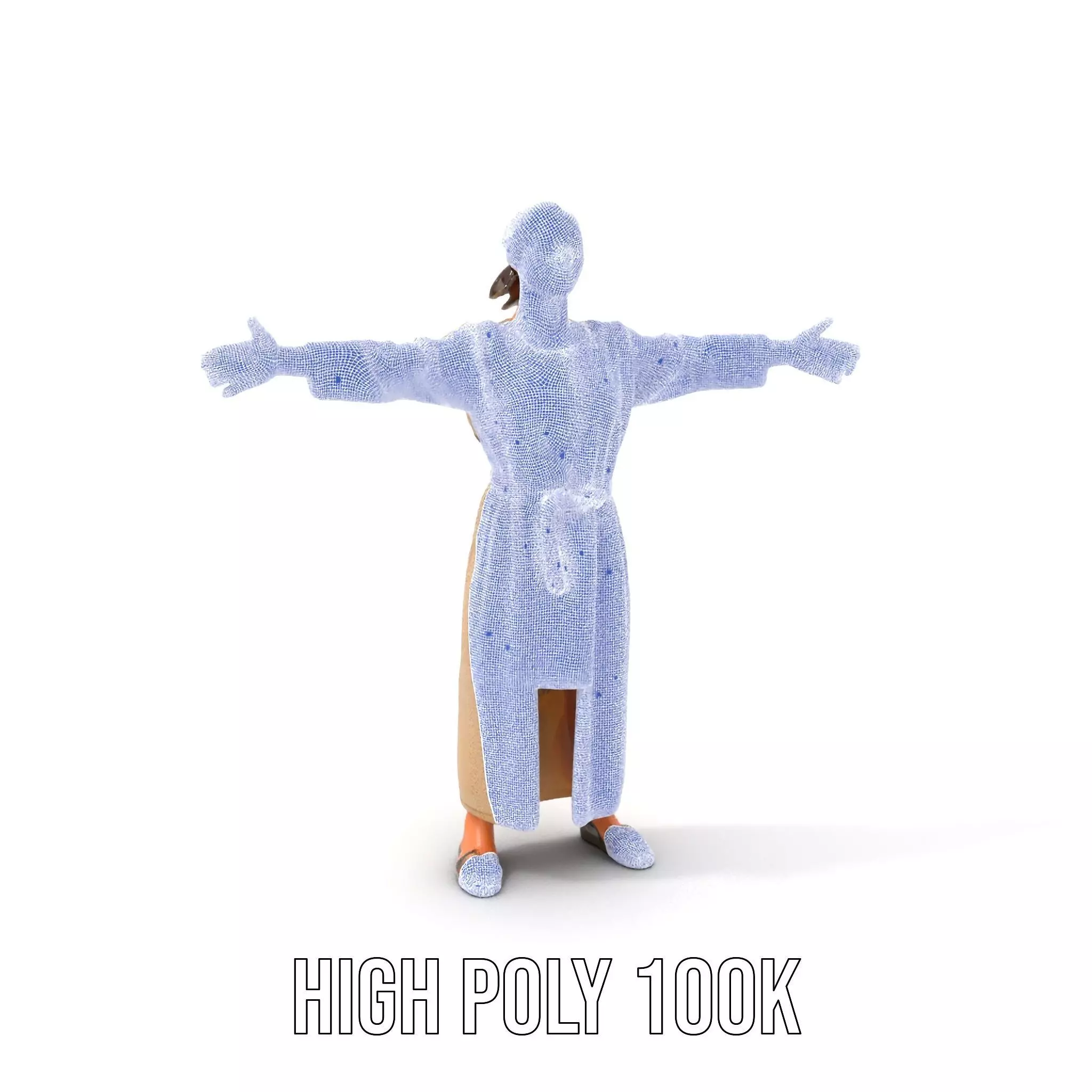 Casual Woman Long Dress Model Pack Low-poly 3D model_4