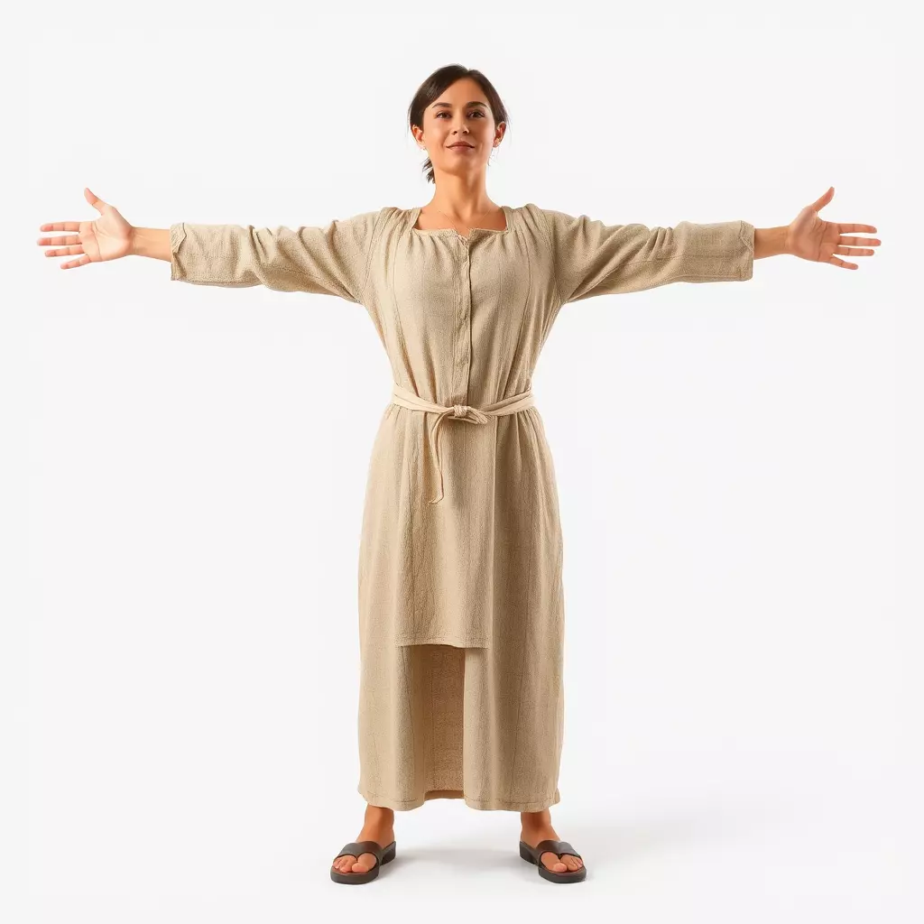 Casual Woman Long Dress Model Pack Low-poly 3D model_2