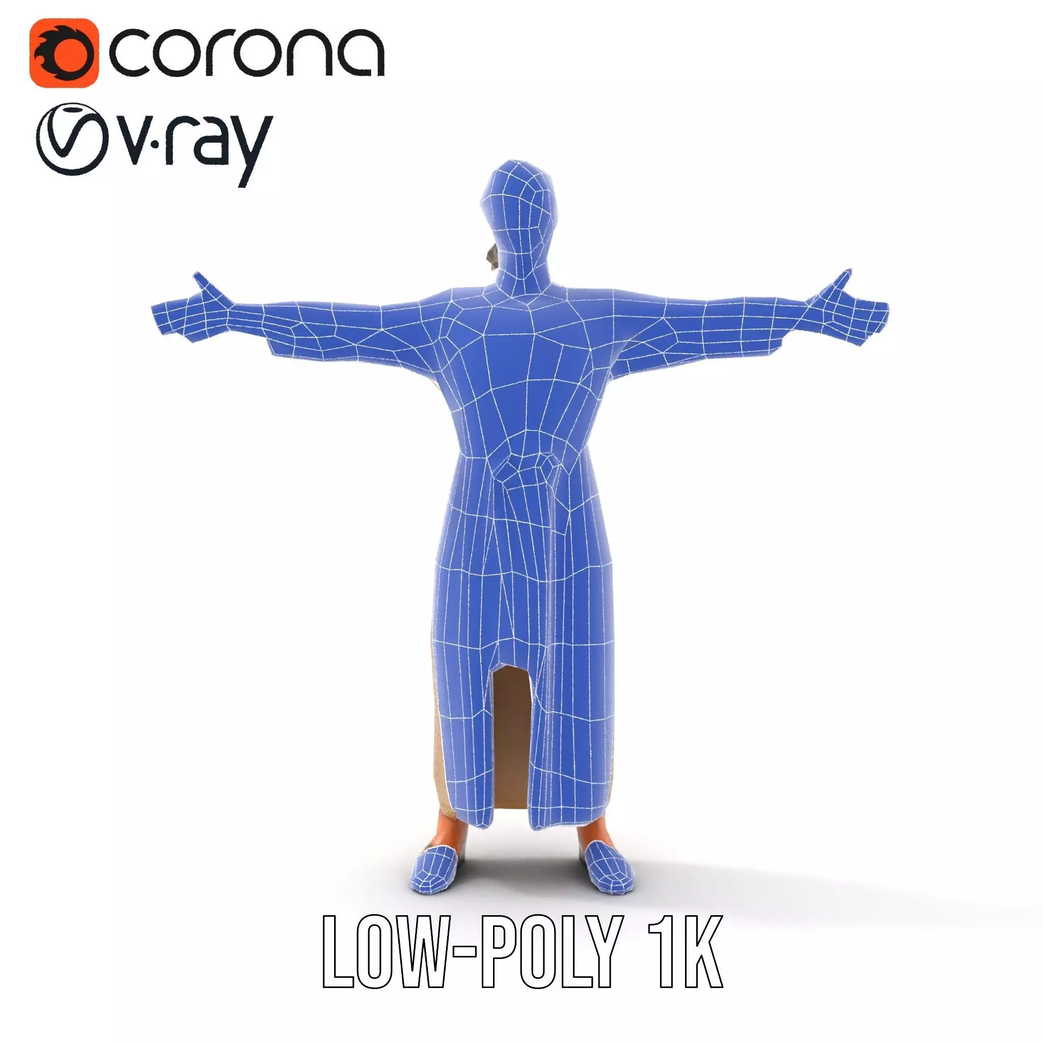 Casual Woman Long Dress Model Pack Low-poly 3D model_30