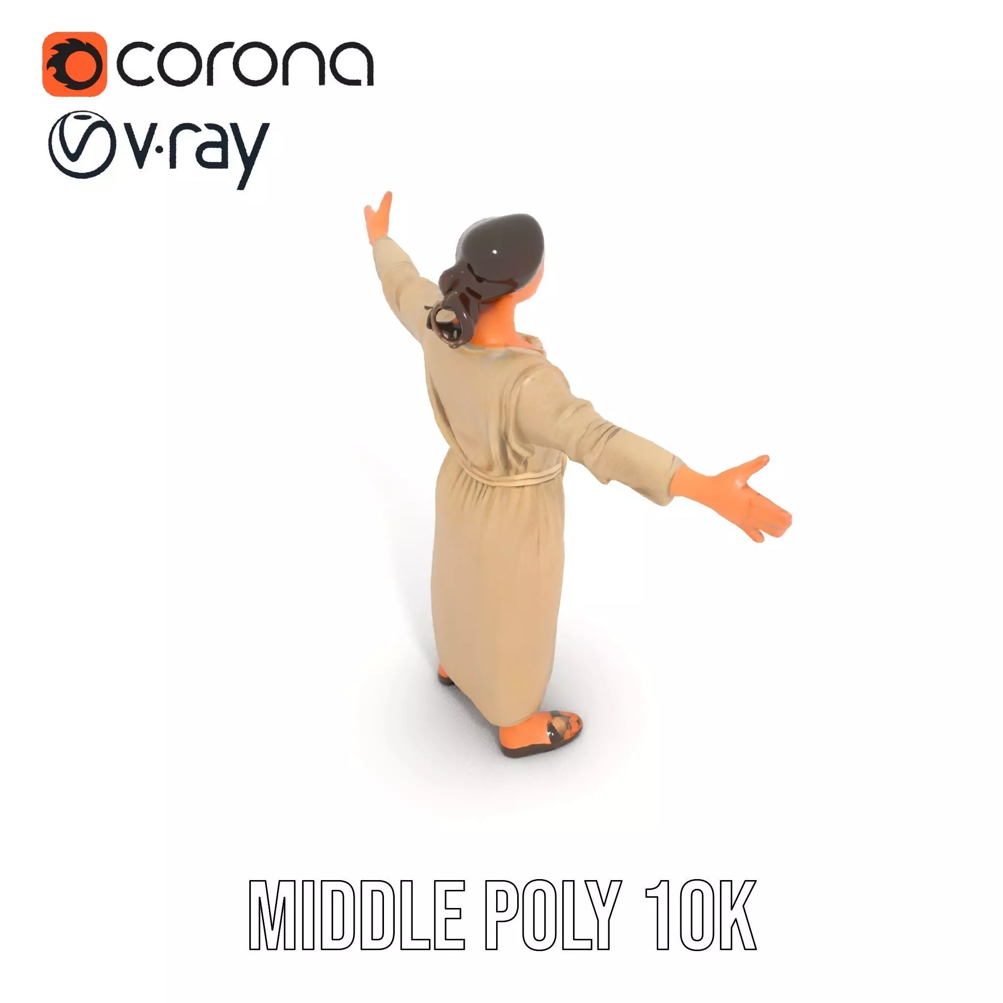 Casual Woman Long Dress Model Pack Low-poly 3D model_10