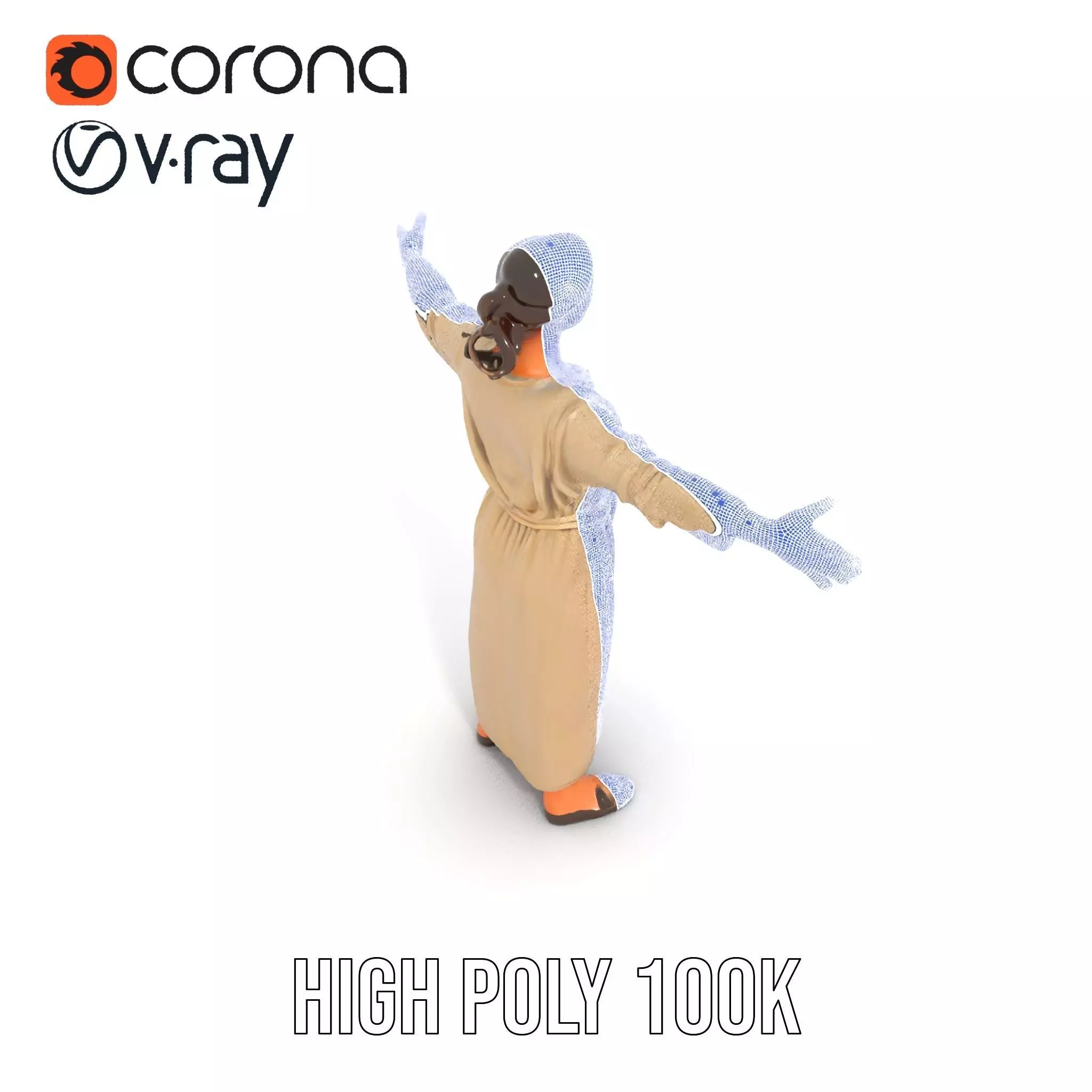 Casual Woman Long Dress Model Pack Low-poly 3D model_28