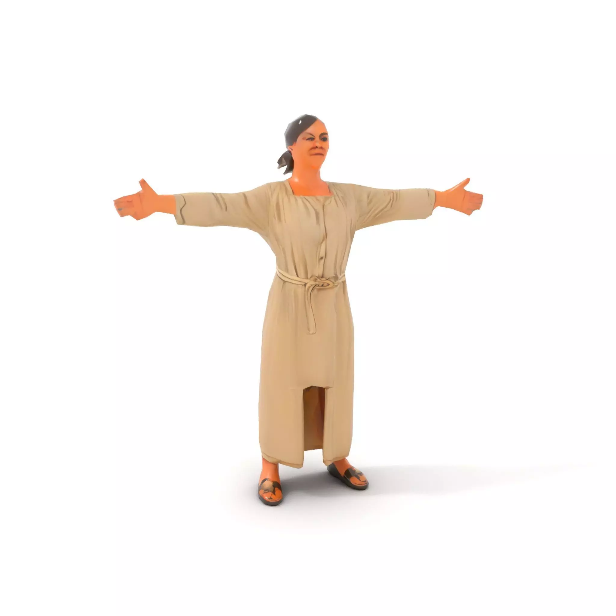 Casual Woman Long Dress Model Pack Low-poly 3D model_22