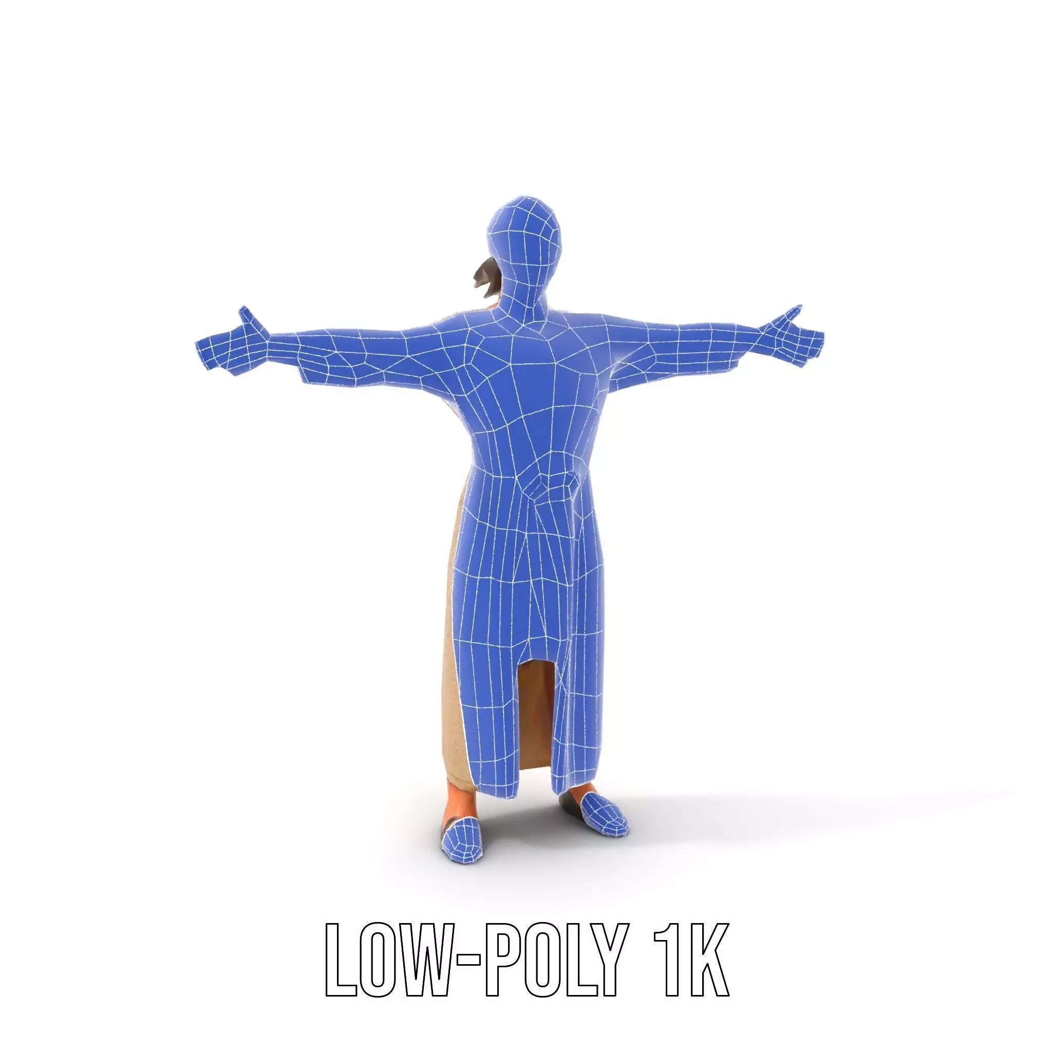 Casual Woman Long Dress Model Pack Low-poly 3D model_11