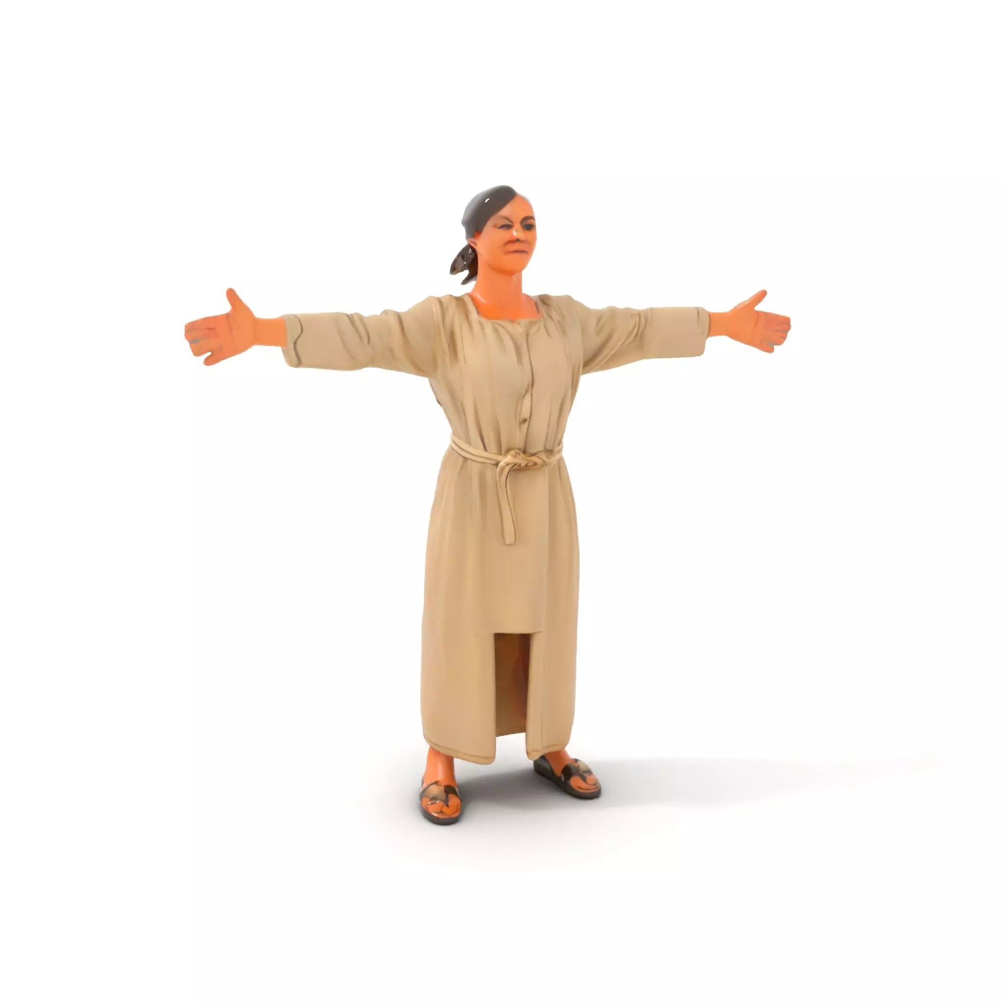 Casual Woman Long Dress Model Pack Low-poly 3D model_0