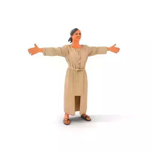 Casual Woman Long Dress Model Pack Low-poly 3D model