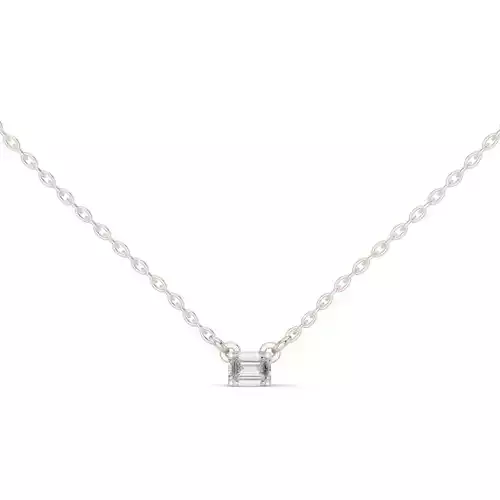 Solitaire Emerald Diamond East West Pendant Woman 3dm STL Video 3D print model