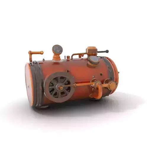 Steampunk Boiler Model Pack with Detailed Components Low-poly 3D model