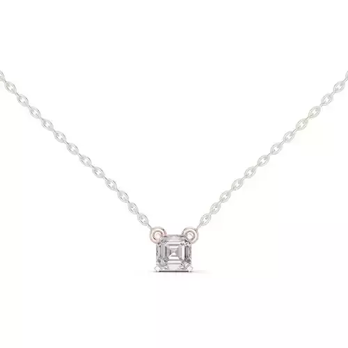 Solitaire Asscher Diamond Pendant Woman Necklace 3dm STL Video 3D print model