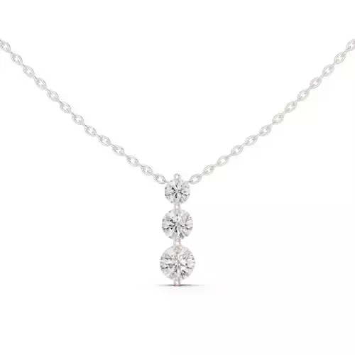 Three Round Diamond Pendant Woman Necklace 3dm STL Video