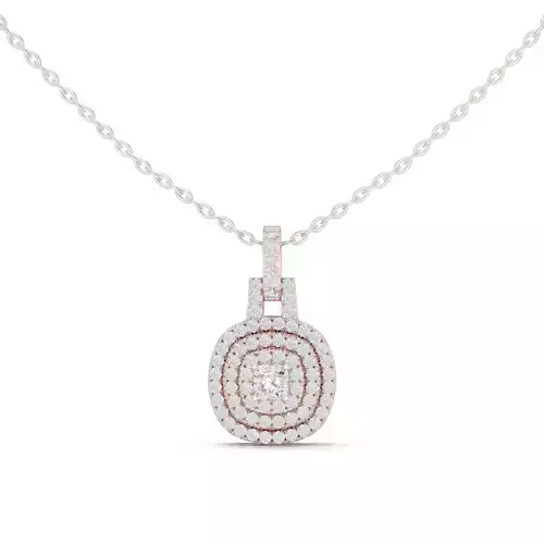 Round Diamond Pendant Woman Necklace 3dm STL Video 3D print model