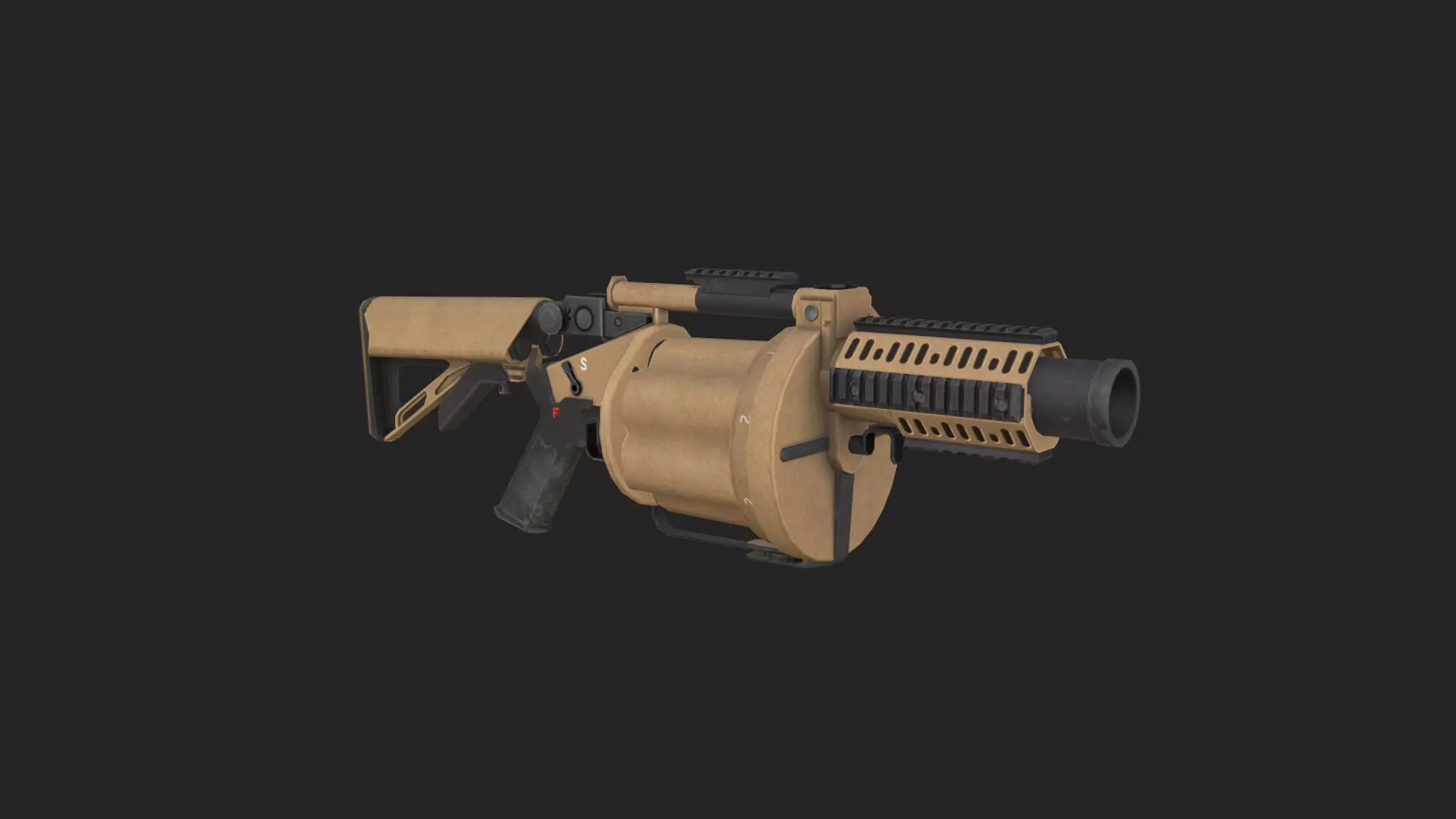 Pistol 3D Model 021 Low-poly 3D model_7