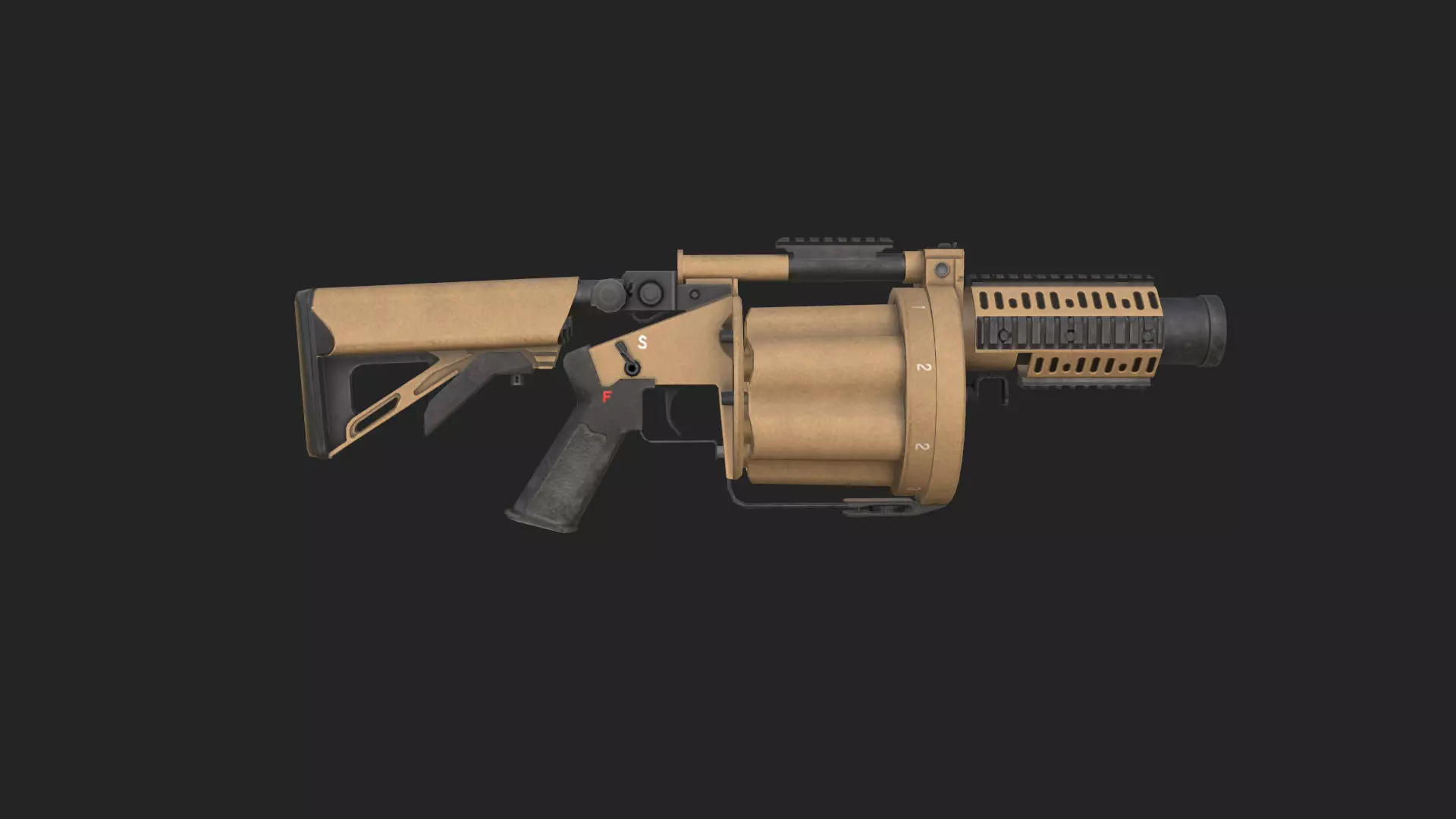 Pistol 3D Model 021 Low-poly 3D model_6