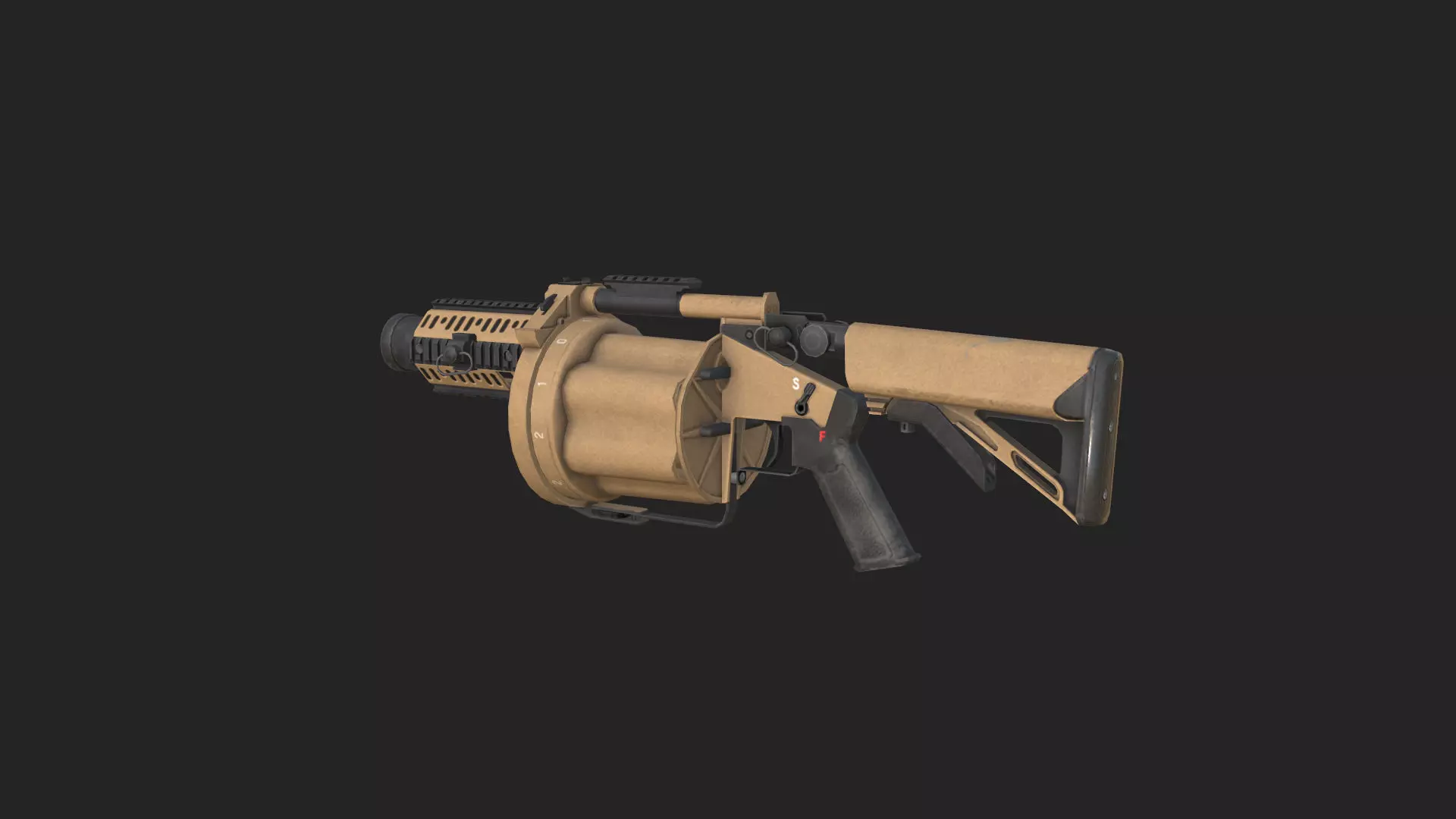 Pistol 3D Model 021 Low-poly 3D model_2