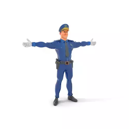 Police Officer Character Model Pack Low-poly 3D model