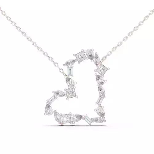 Pear Baguette Marquise Princess Cut Heart Pendant File Video 3D print model