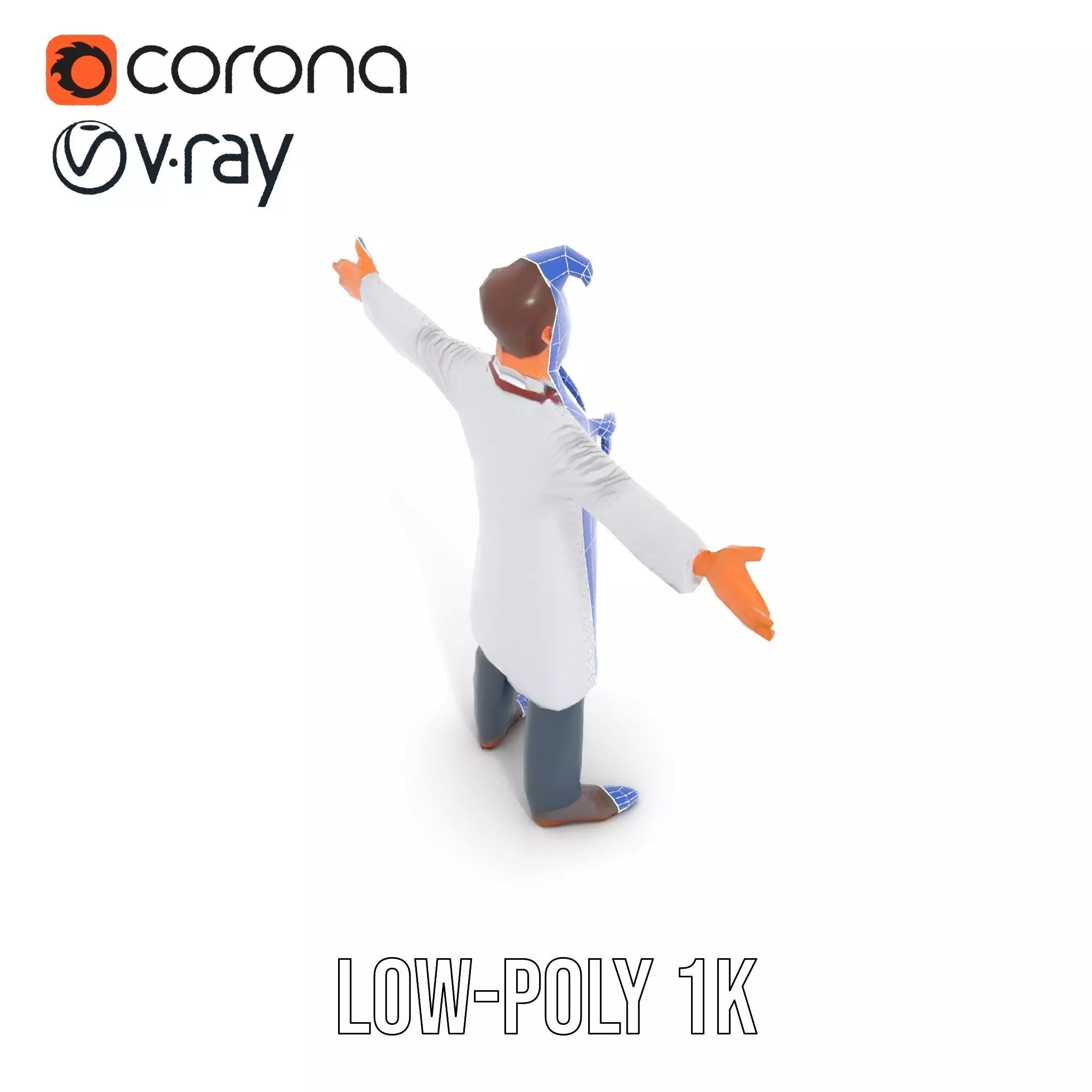 Cartoon Doctor Character Model Pack Low-poly 3D model_27