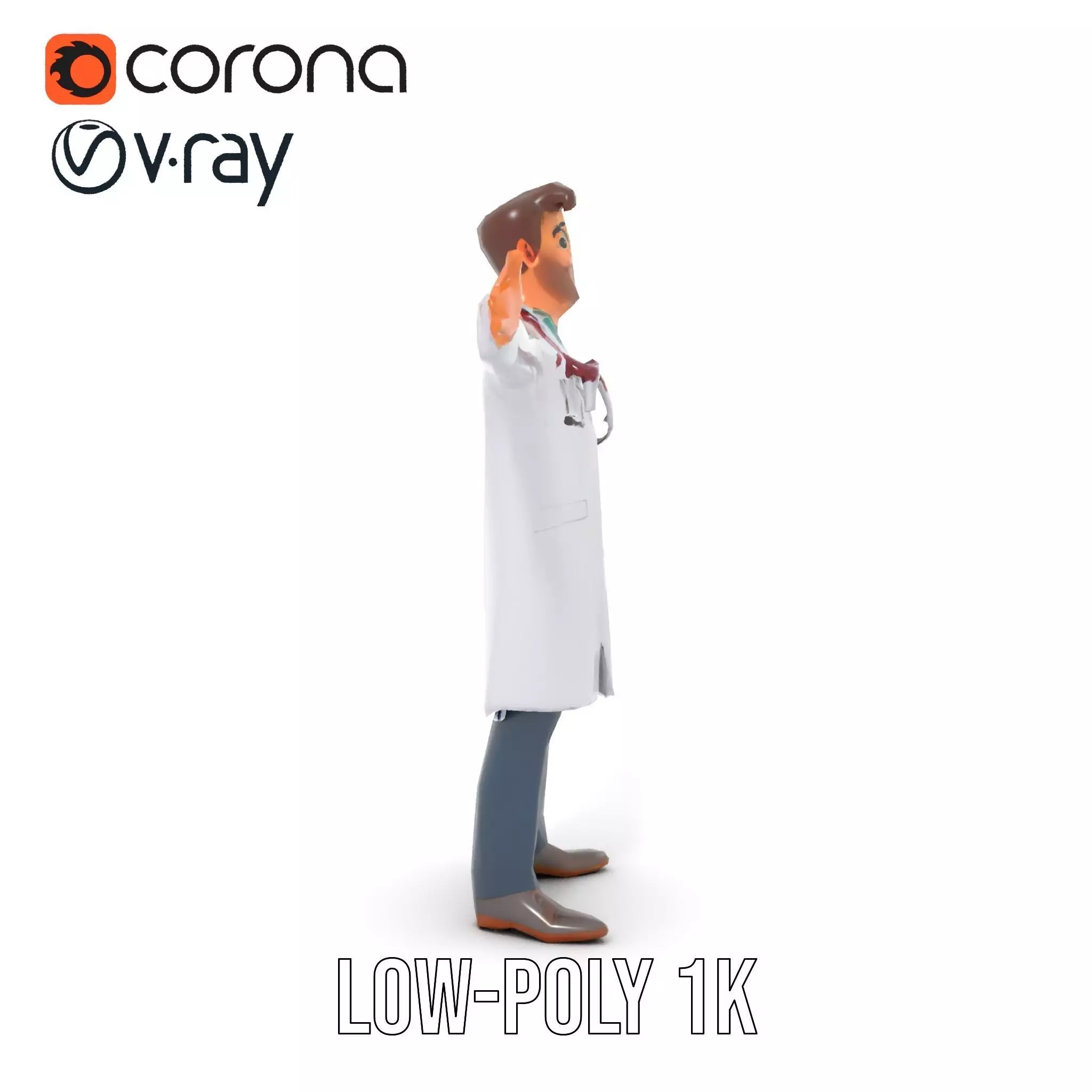 Cartoon Doctor Character Model Pack Low-poly 3D model_16
