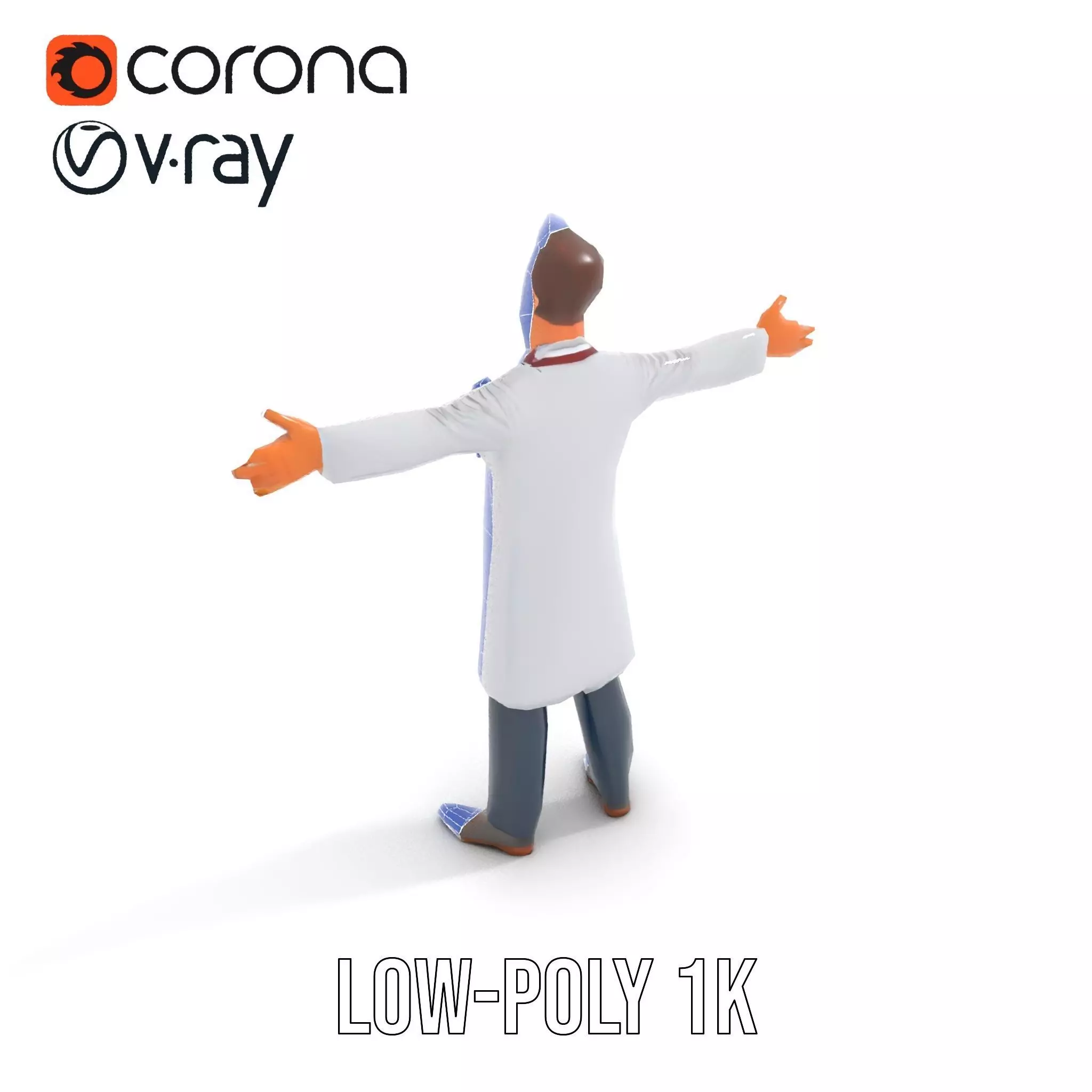 Cartoon Doctor Character Model Pack Low-poly 3D model_10