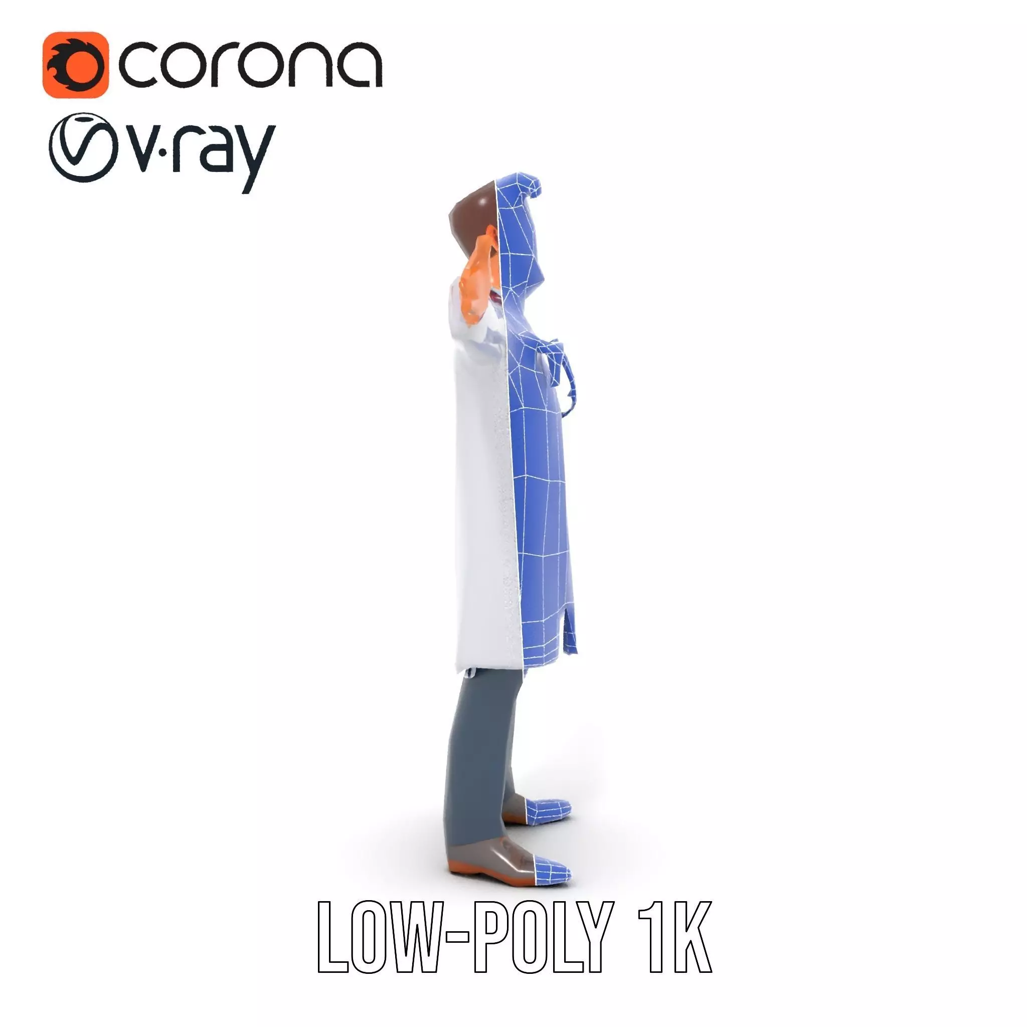 Cartoon Doctor Character Model Pack Low-poly 3D model_30