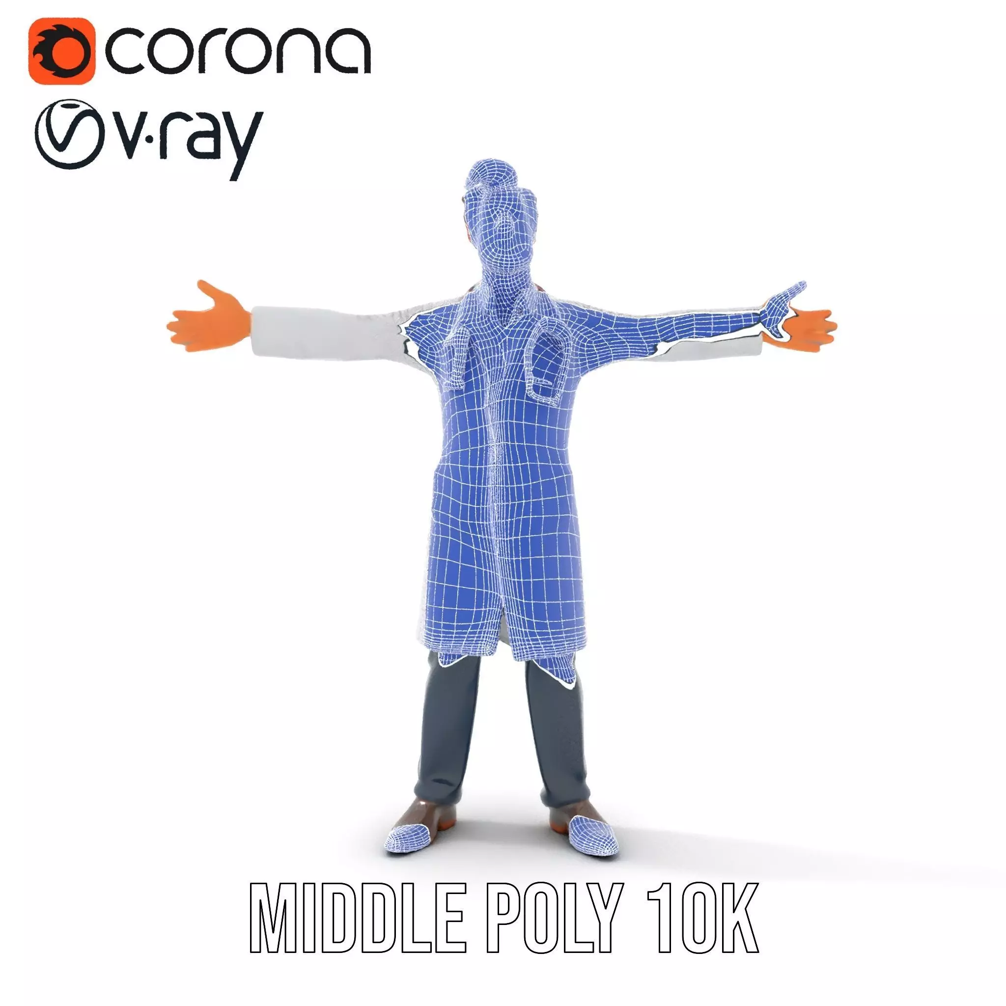 Cartoon Doctor Character Model Pack Low-poly 3D model_23