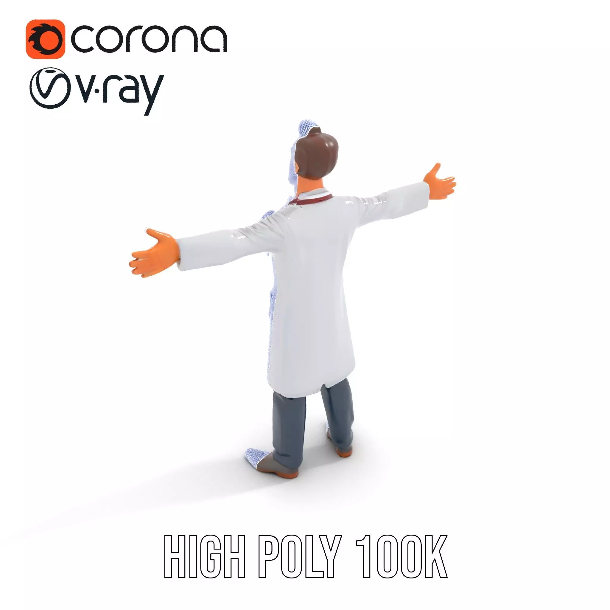 Cartoon Doctor Character Model Pack Low-poly 3D model_22
