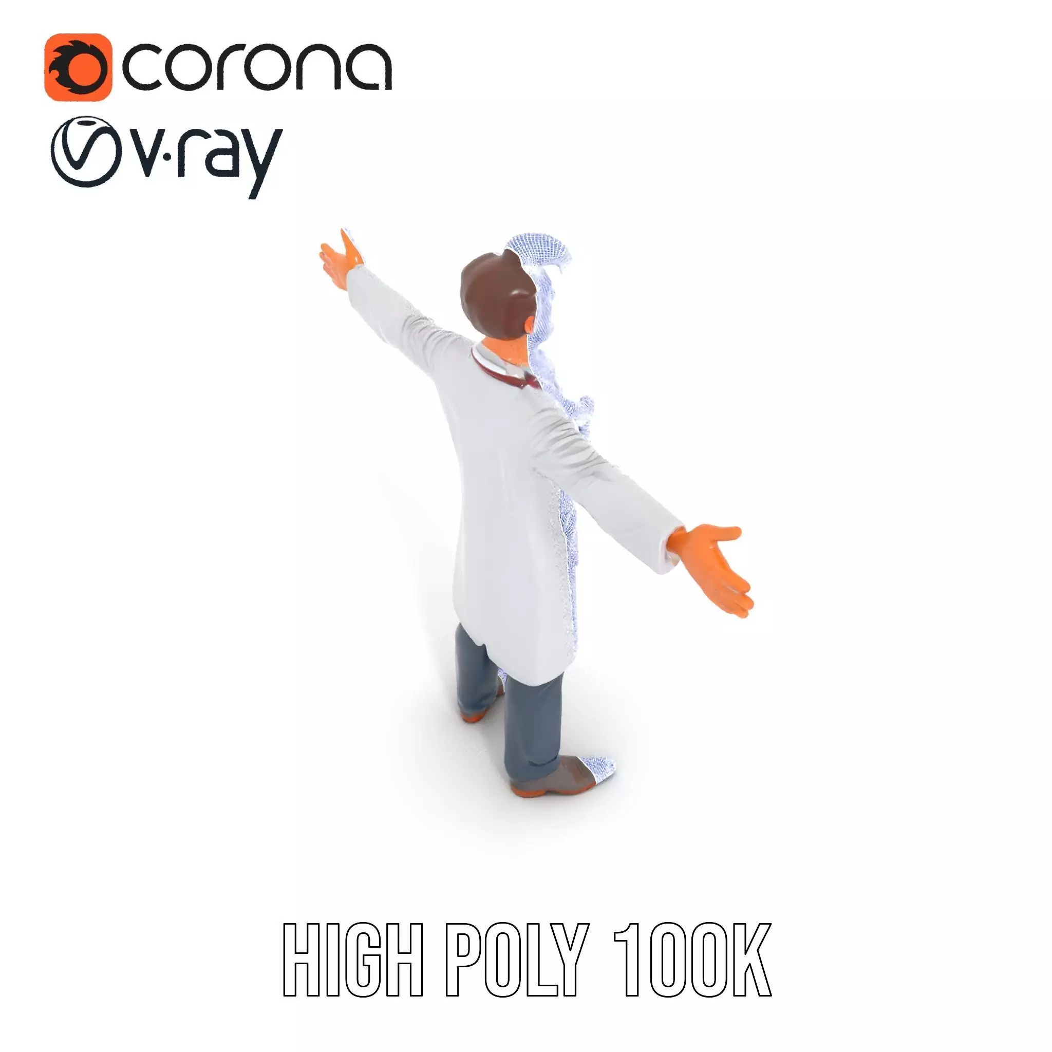 Cartoon Doctor Character Model Pack Low-poly 3D model_25