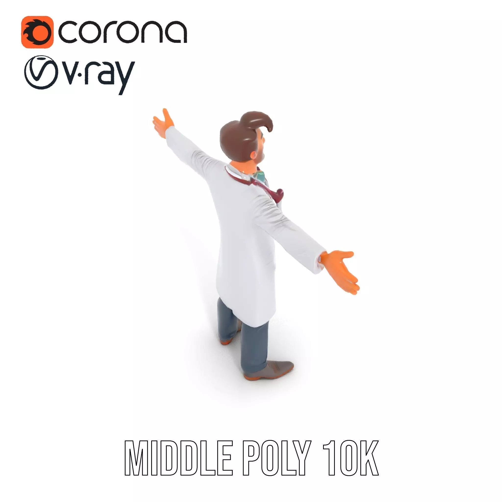 Cartoon Doctor Character Model Pack Low-poly 3D model_12