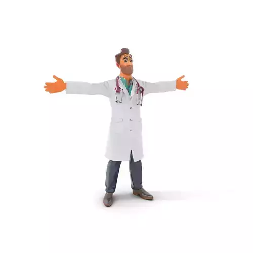 Cartoon Doctor Character Model Pack Low-poly 3D model