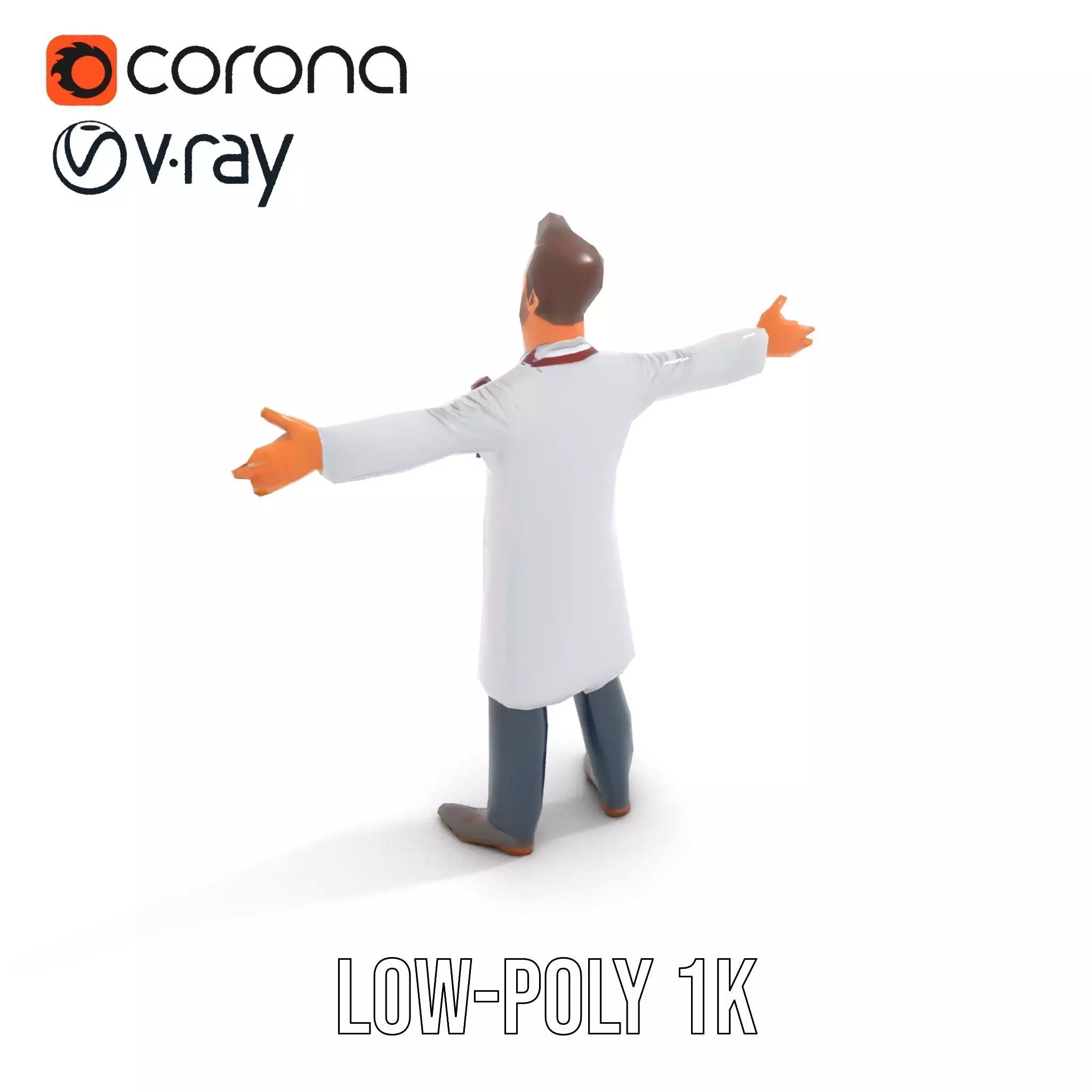Cartoon Doctor Character Model Pack Low-poly 3D model_8