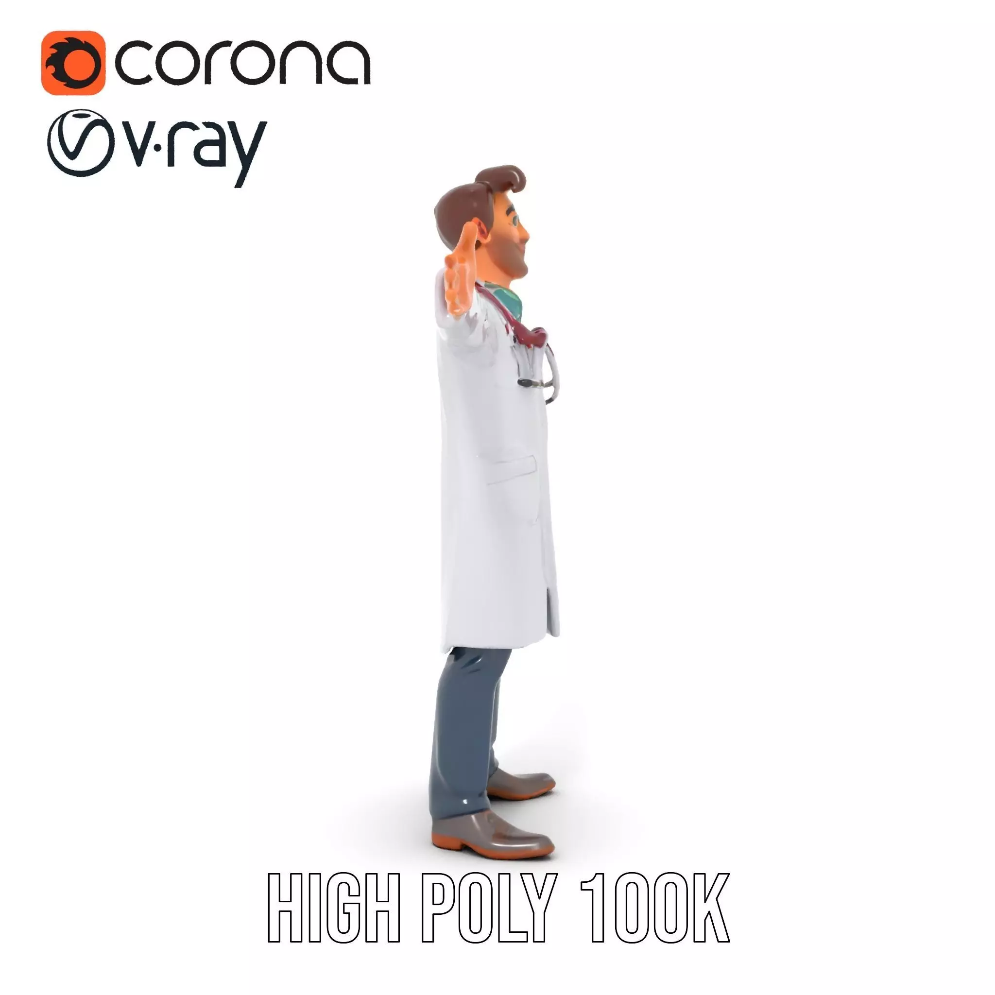 Cartoon Doctor Character Model Pack Low-poly 3D model_14