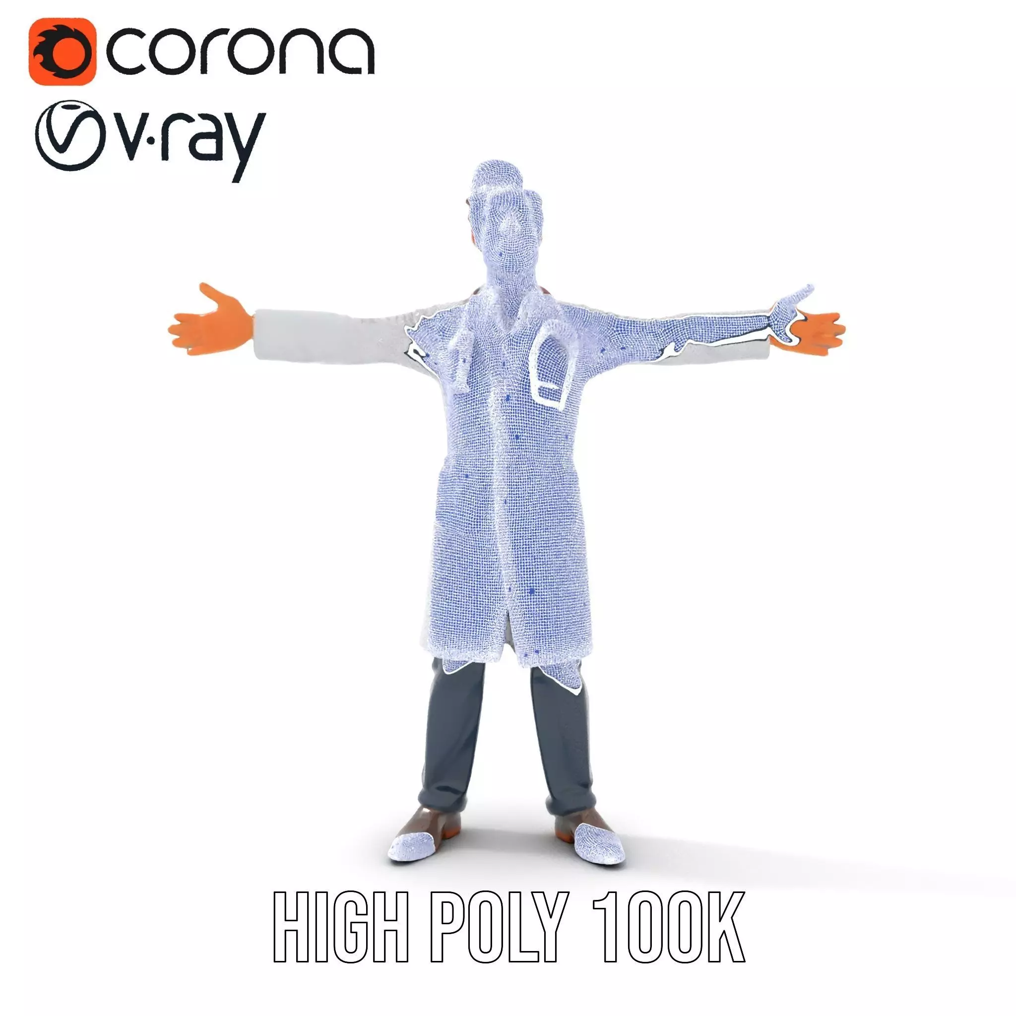 Cartoon Doctor Character Model Pack Low-poly 3D model_31