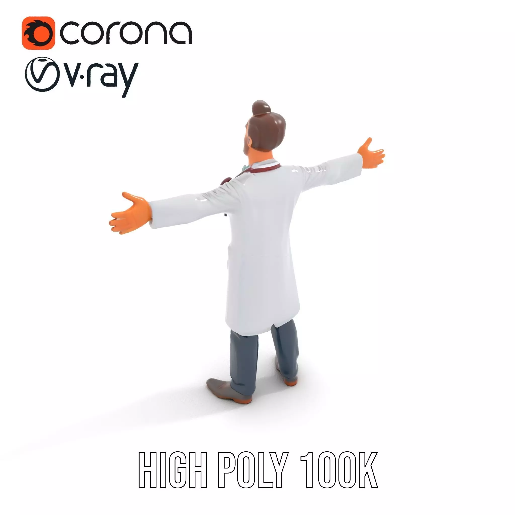 Cartoon Doctor Character Model Pack Low-poly 3D model_11