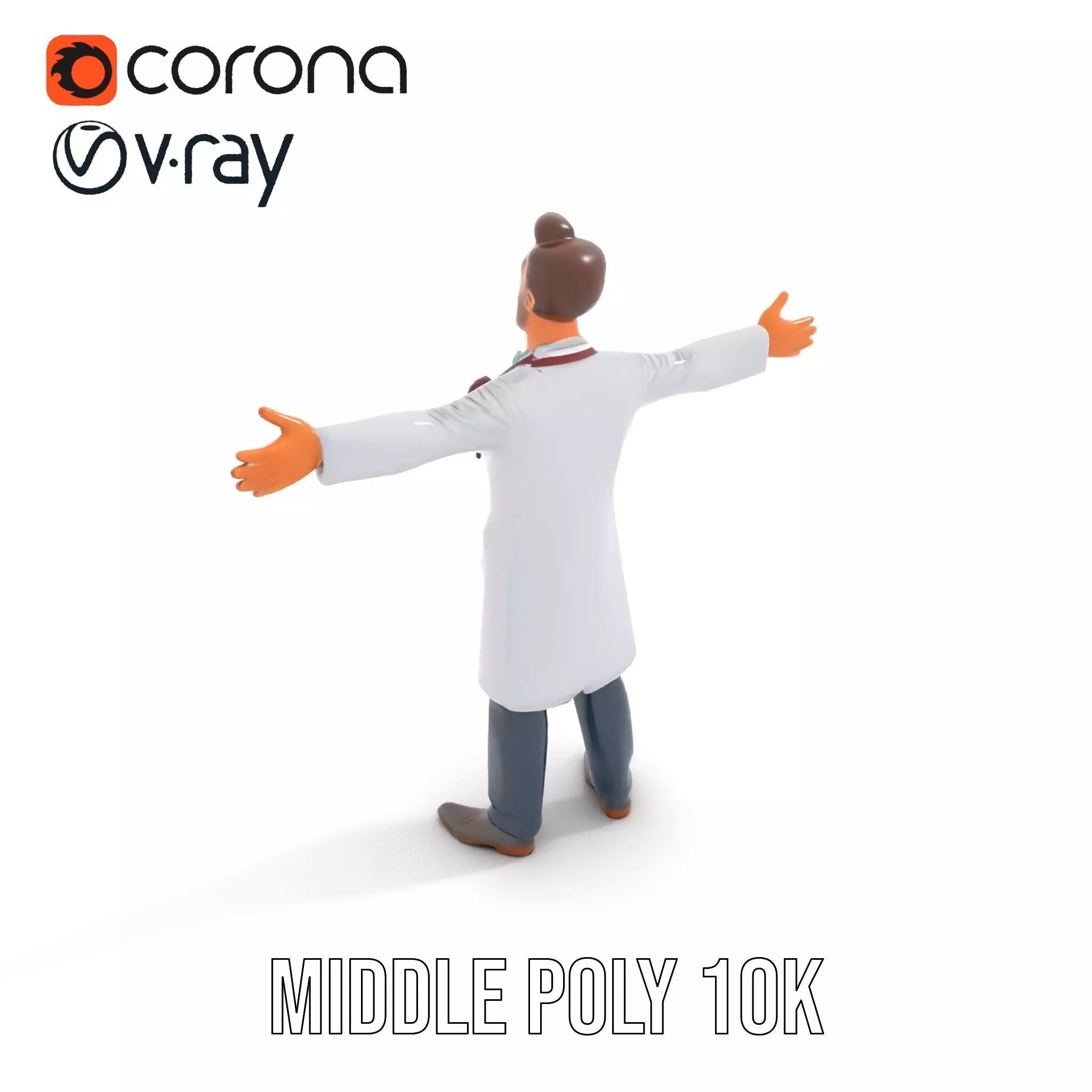 Cartoon Doctor Character Model Pack Low-poly 3D model_5