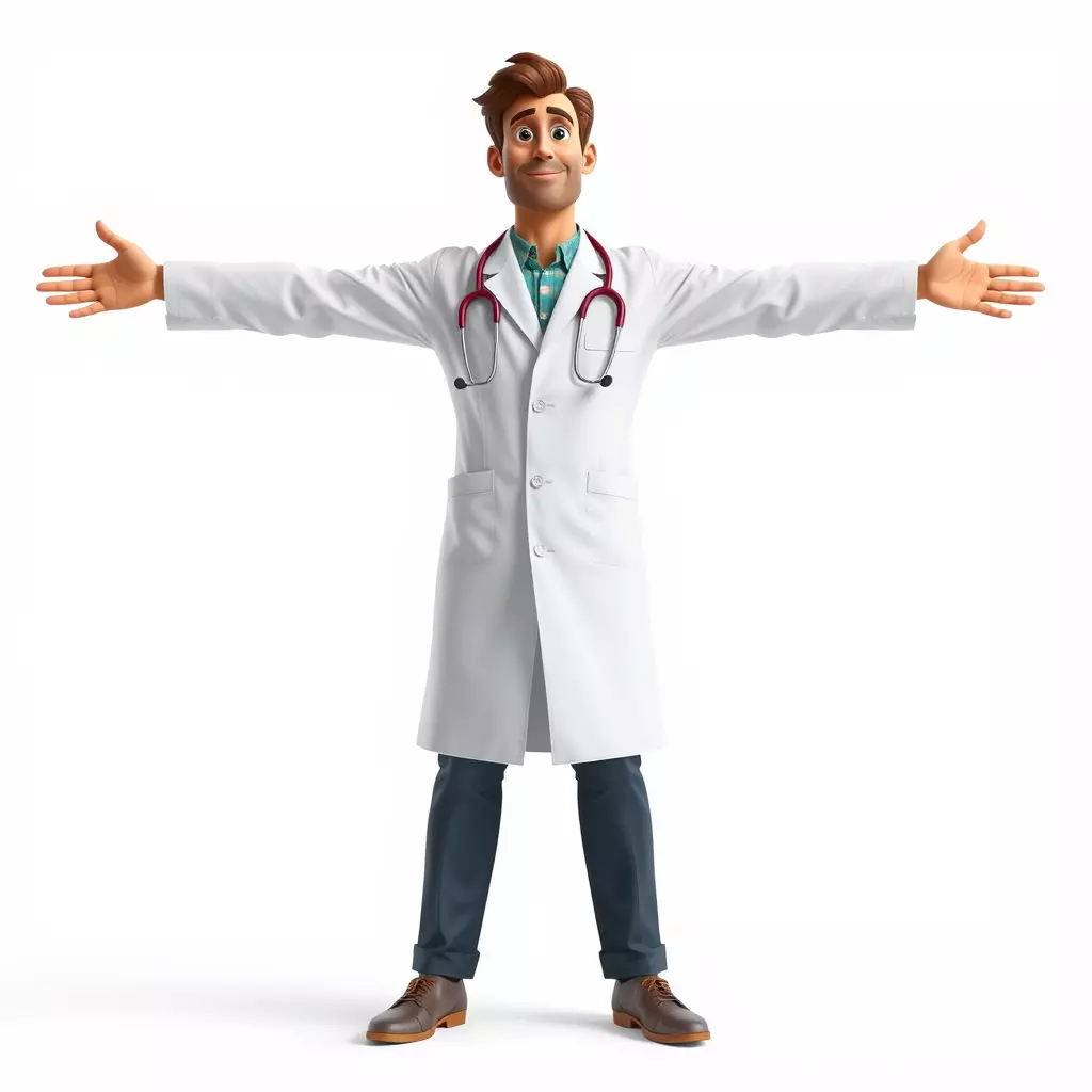 Cartoon Doctor Character Model Pack Low-poly 3D model_2