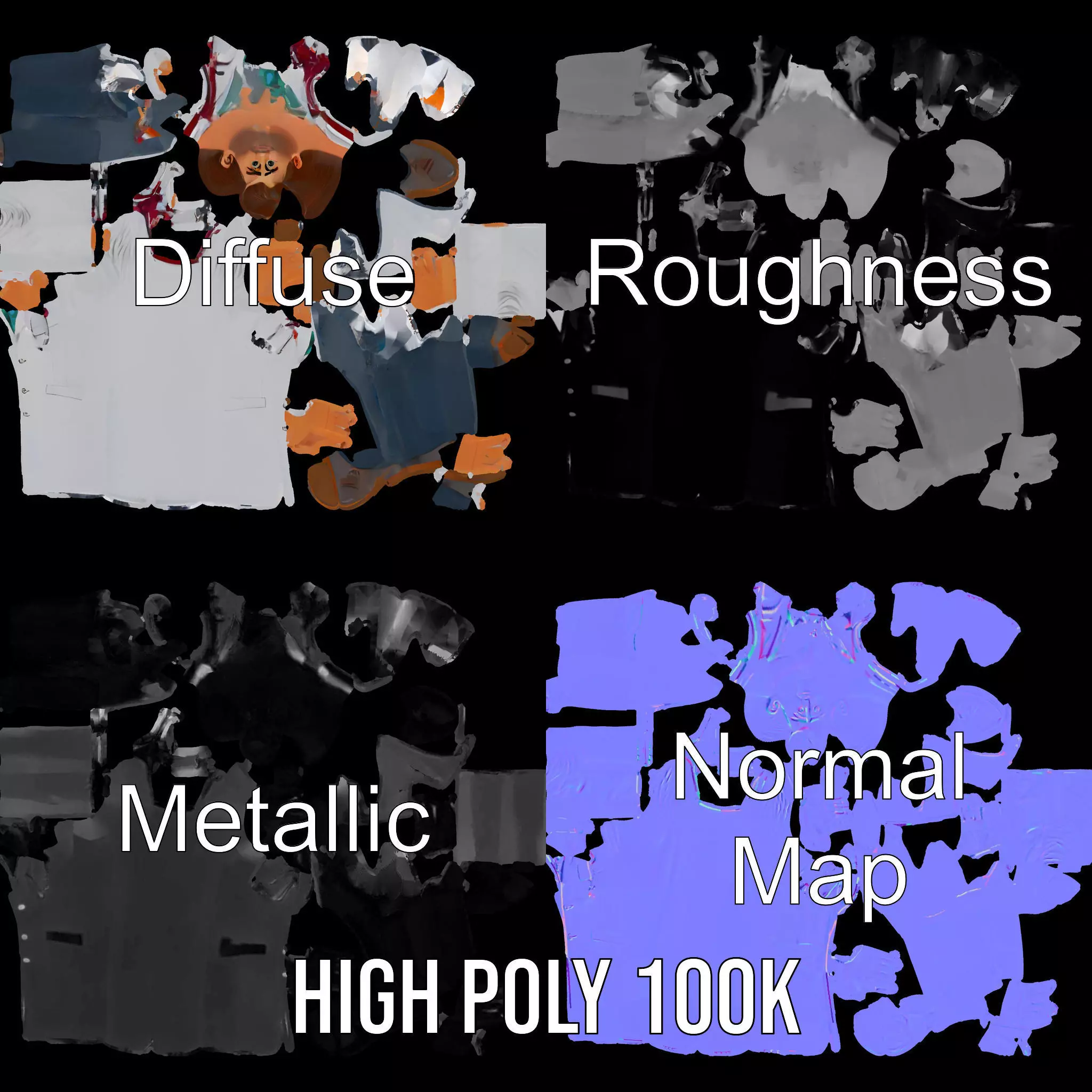 Cartoon Doctor Character Model Pack Low-poly 3D model_3