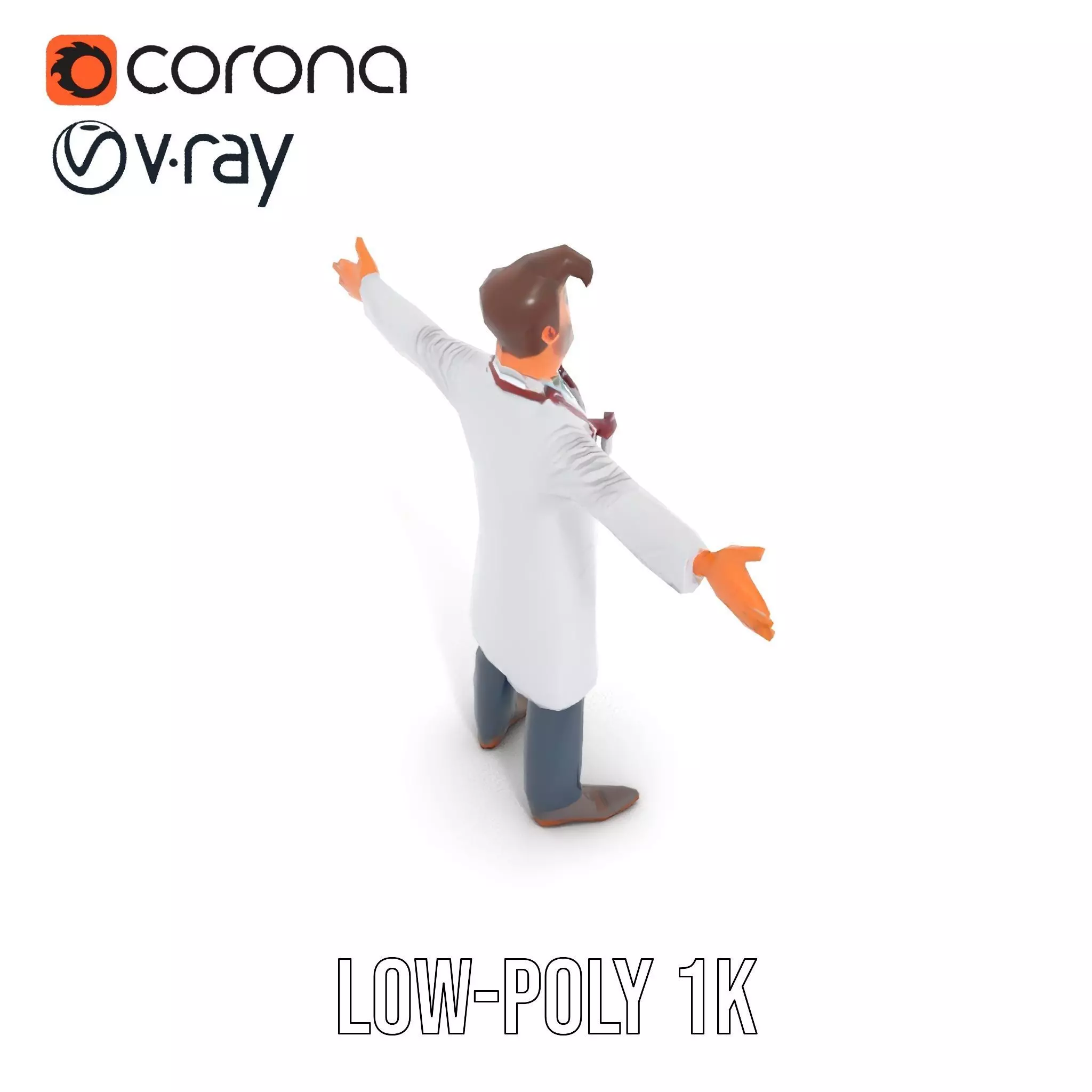 Cartoon Doctor Character Model Pack Low-poly 3D model_21
