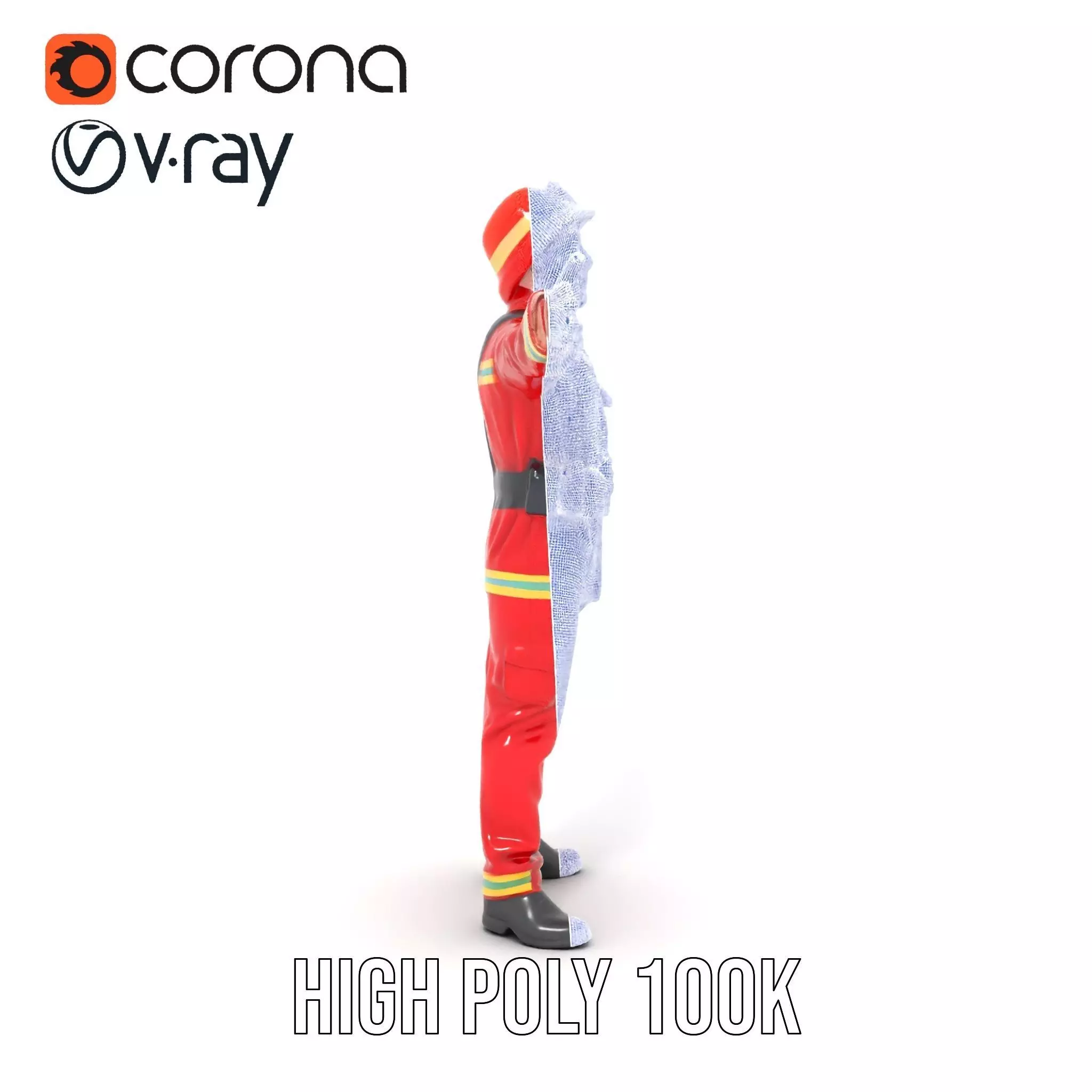 Firefighter Uniform Model Pack Low-poly 3D model_34