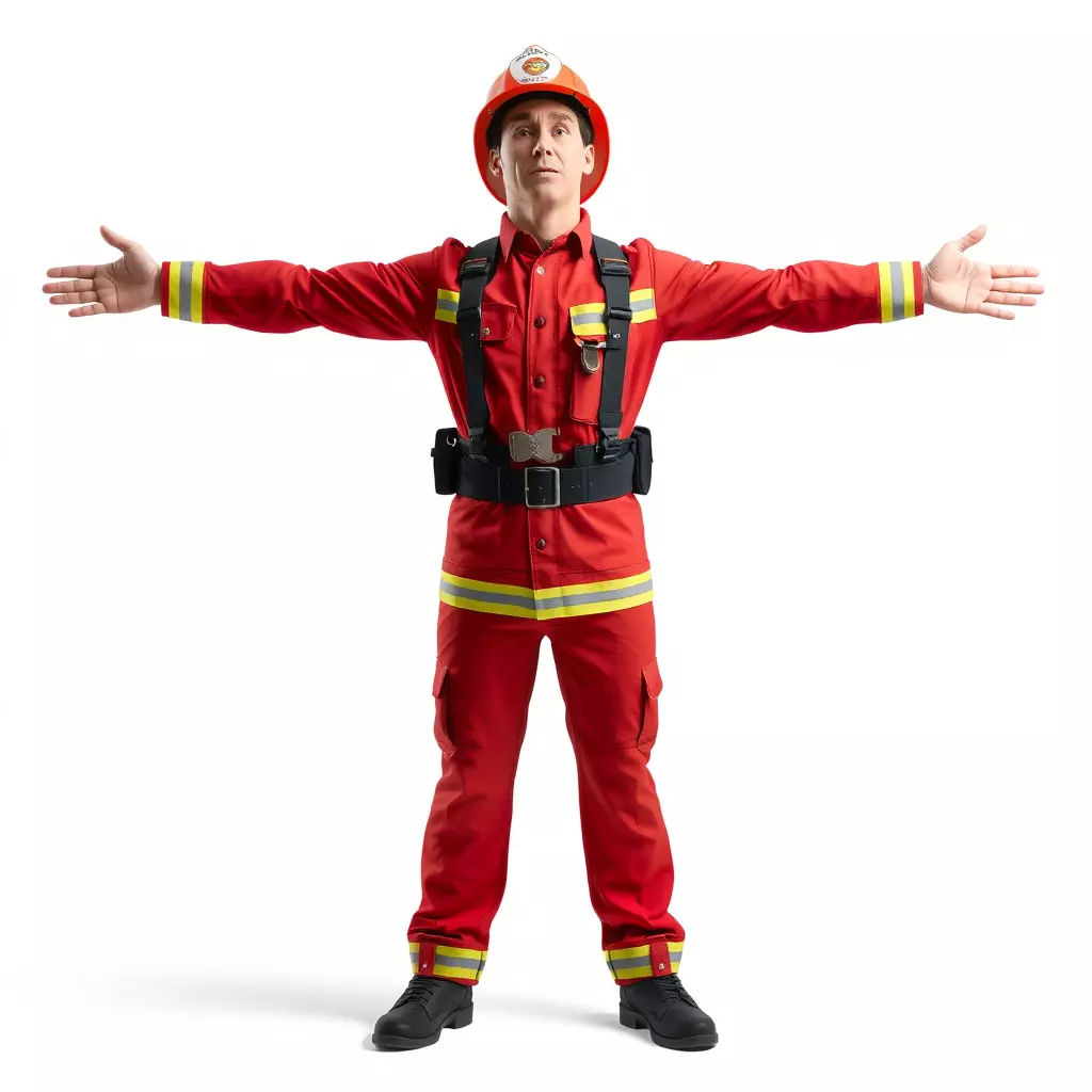 Firefighter Uniform Model Pack Low-poly 3D model_2