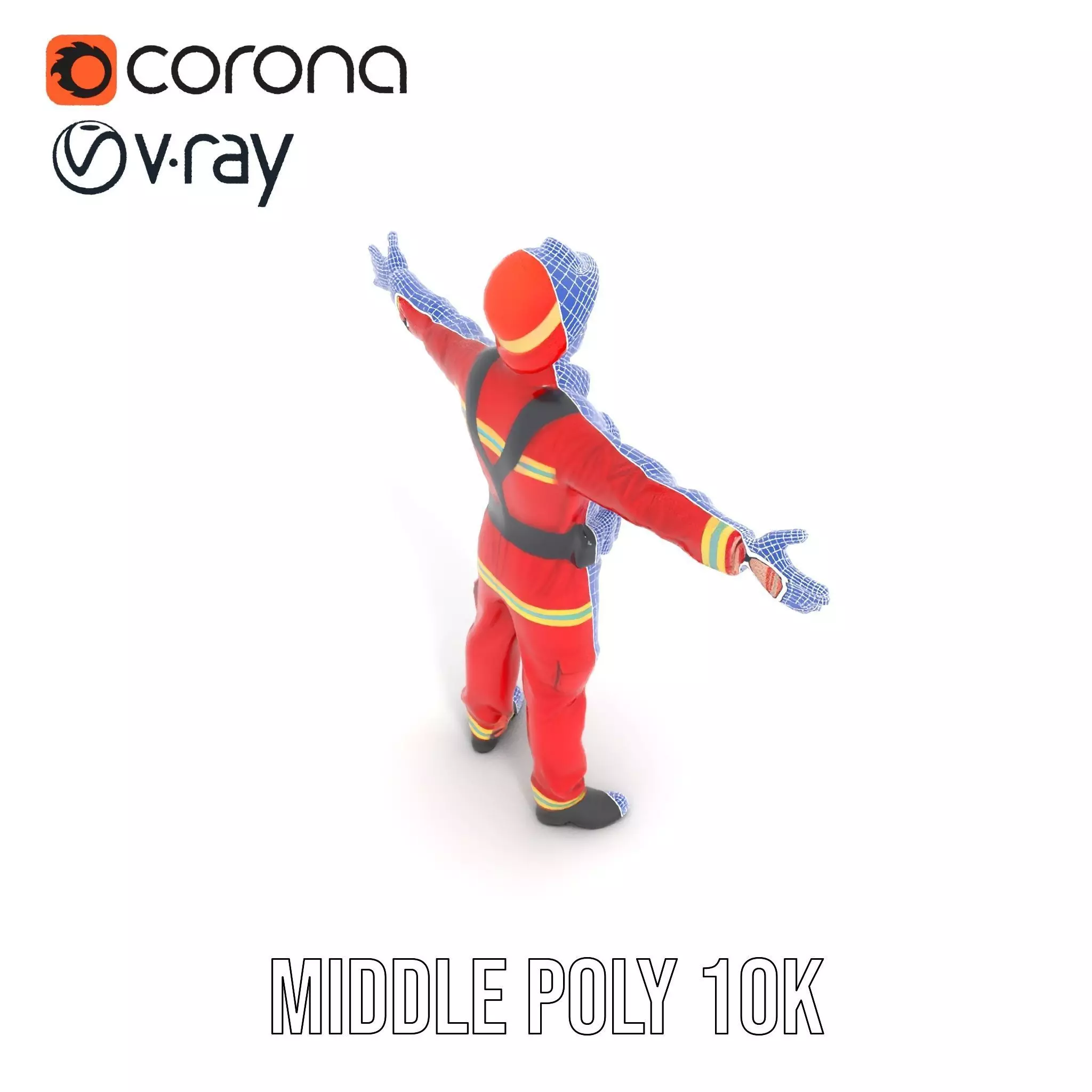 Firefighter Uniform Model Pack Low-poly 3D model_15