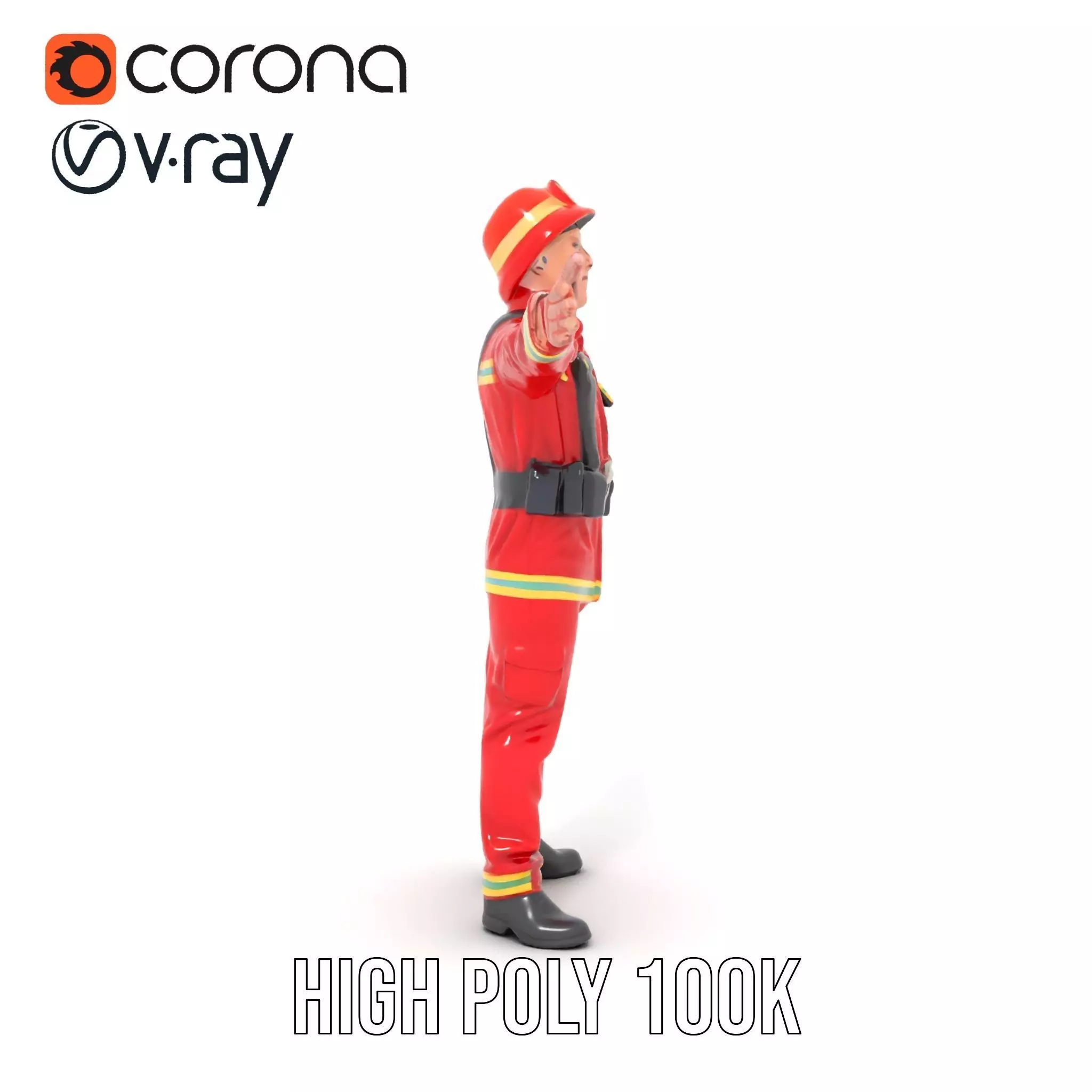 Firefighter Uniform Model Pack Low-poly 3D model_32