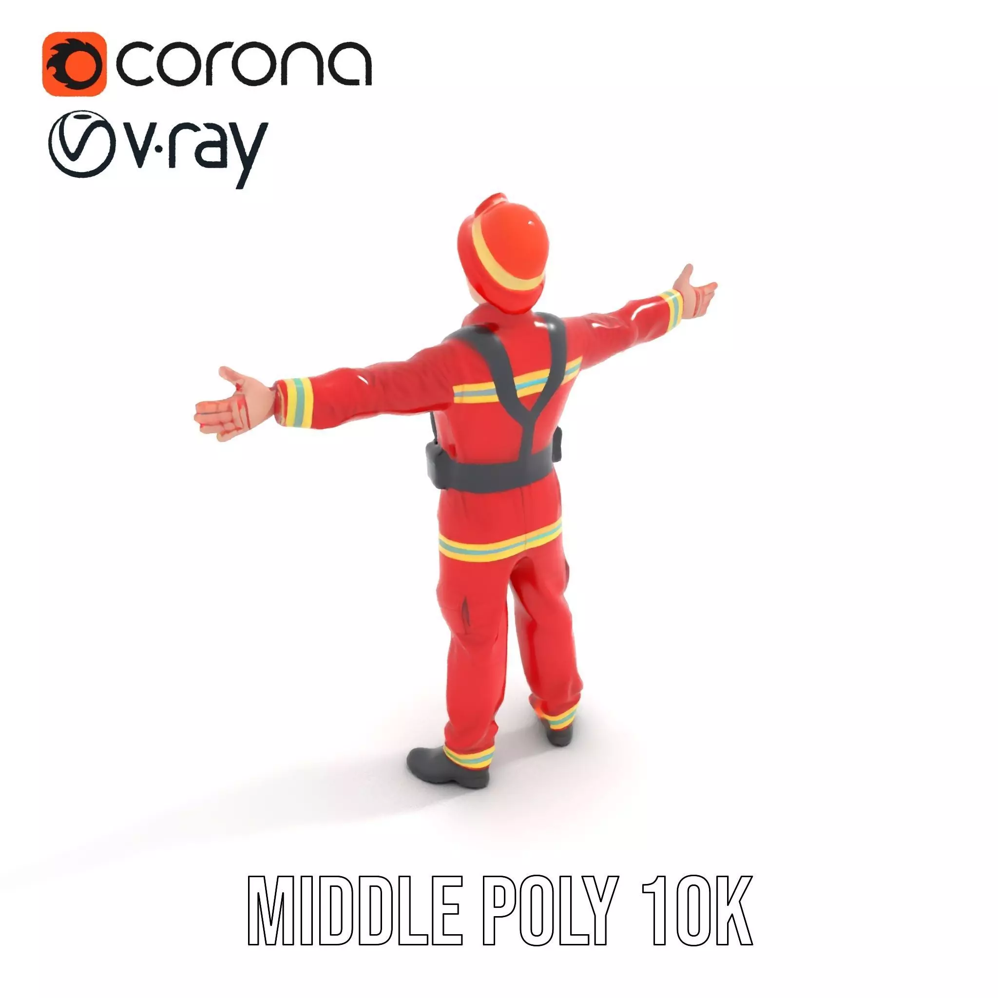Firefighter Uniform Model Pack Low-poly 3D model_5