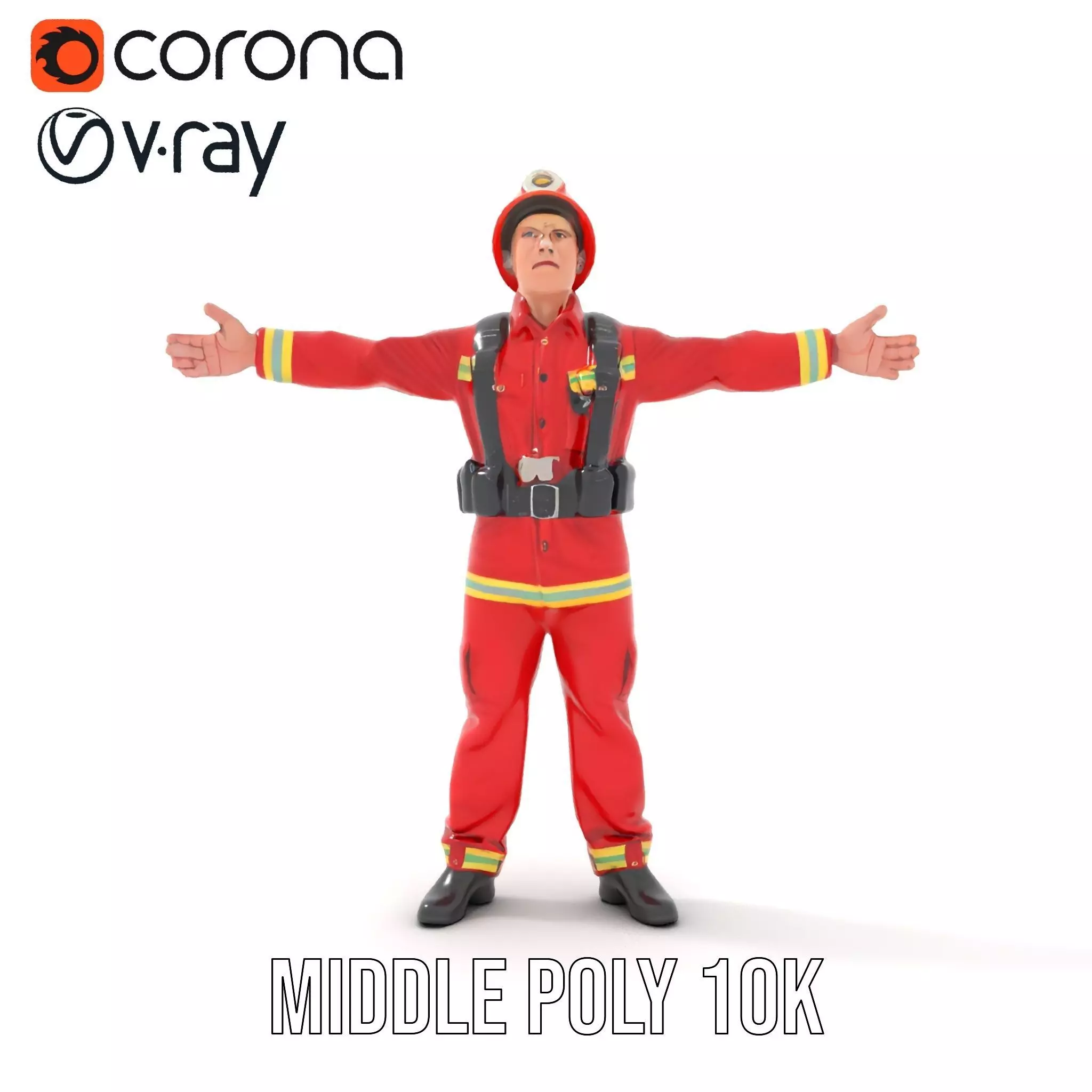 Firefighter Uniform Model Pack Low-poly 3D model_18